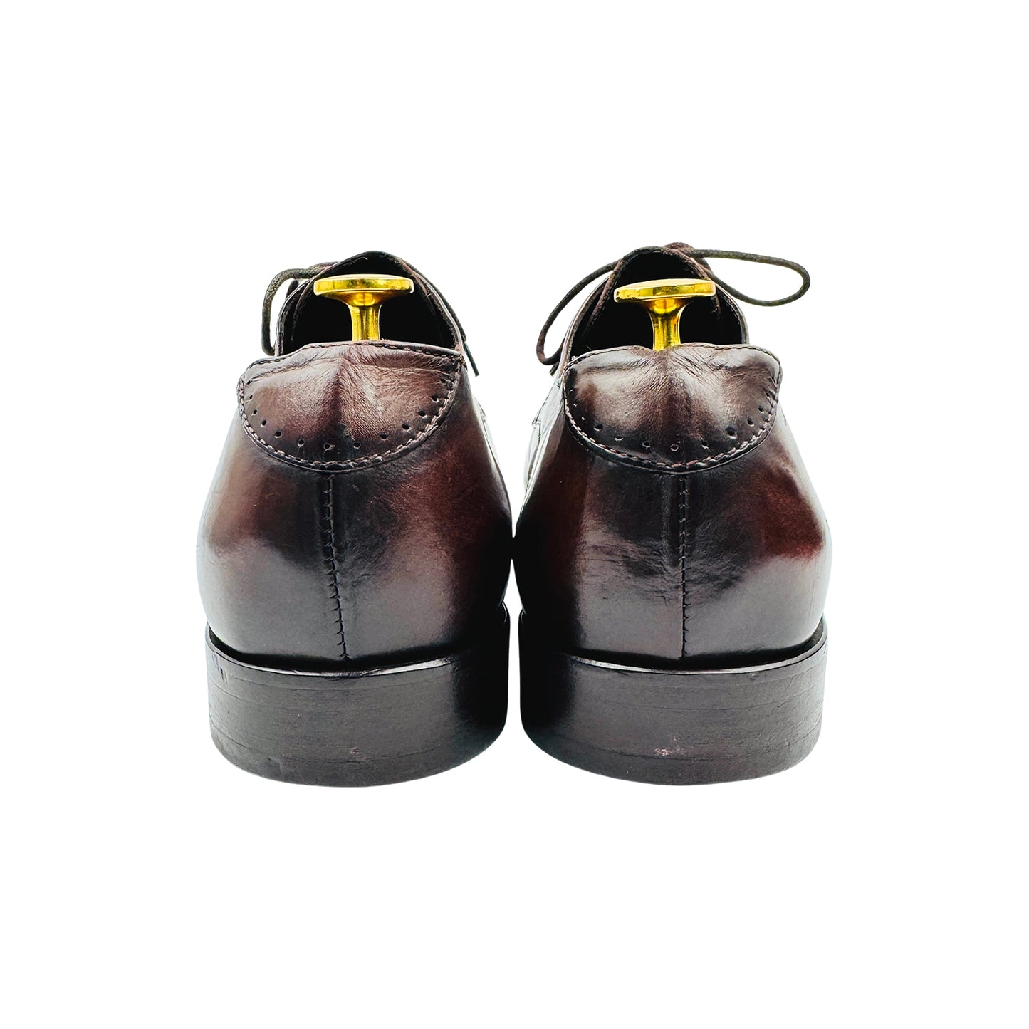 Curatore Men's Dark Brown Leather Oxford Shoes (Size 44.5)