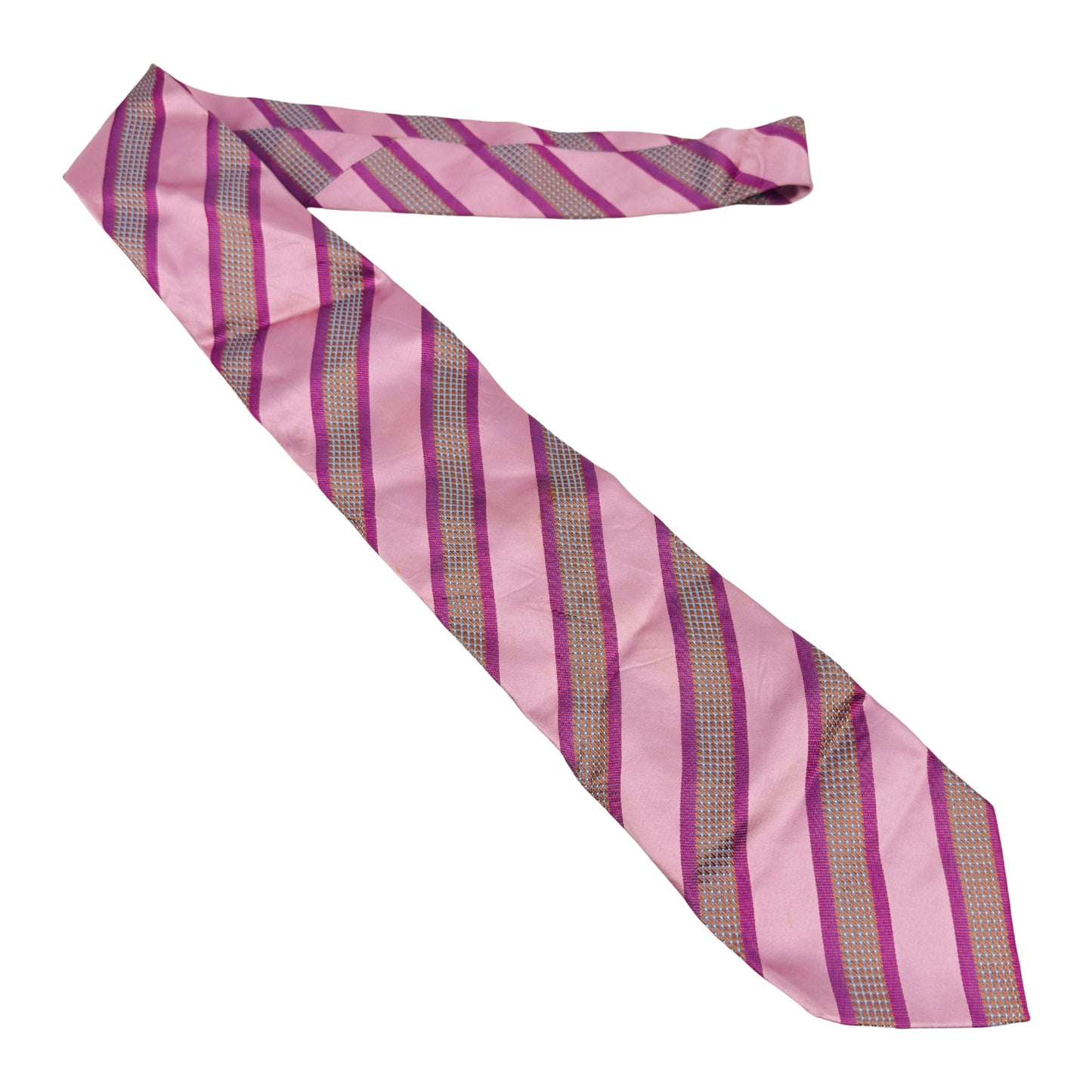 Salvatore Ferragamo Light Pink 'Diagonal Stripes' Tie (Size Regular)
