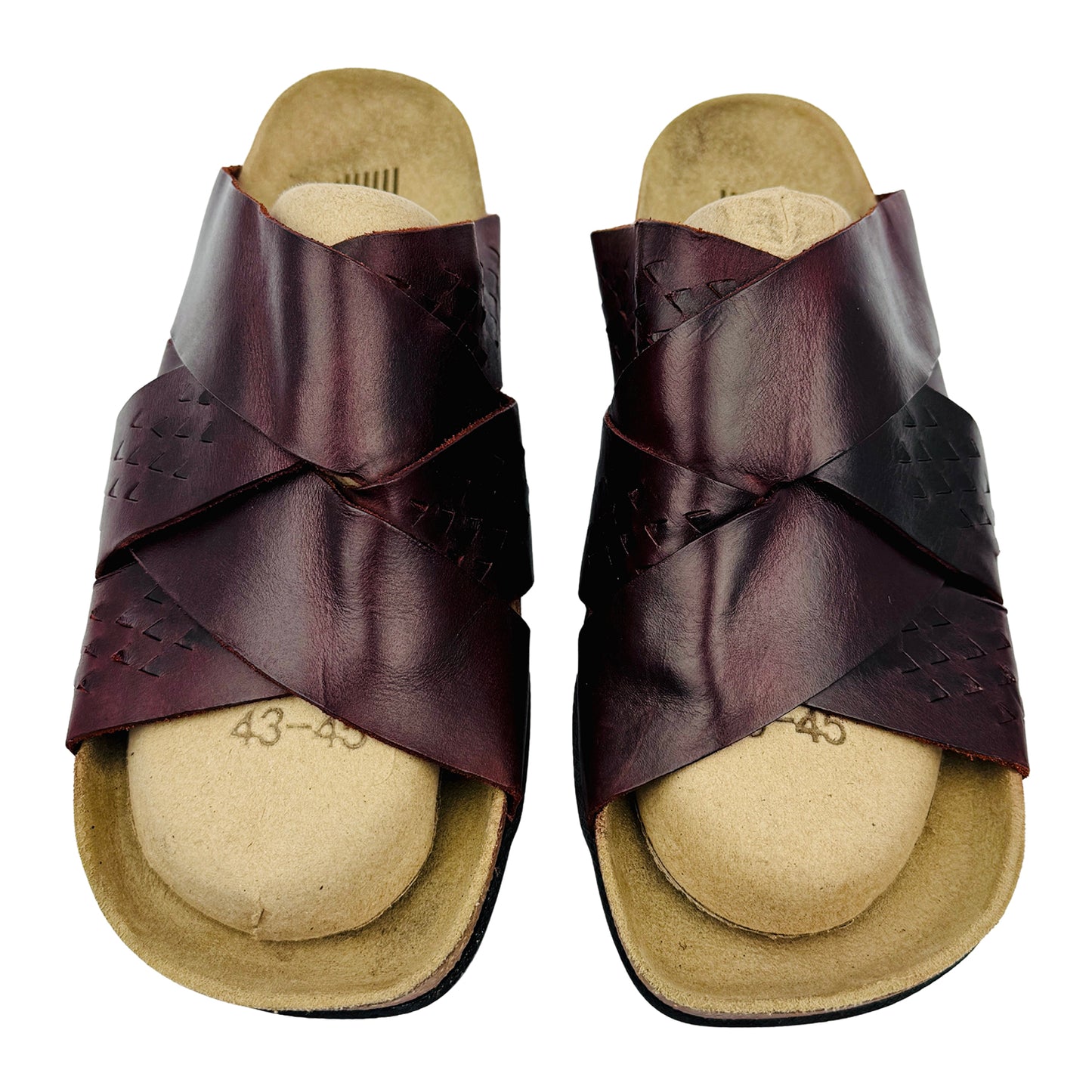 Diesel Men's Burgundy Leather Slippers (Size 44.5/45)
