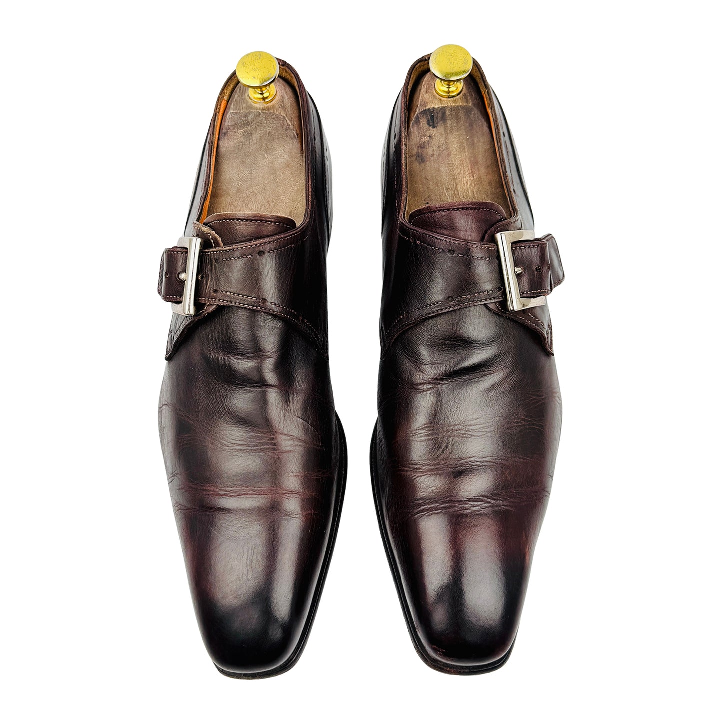 Santoni Men's Dark Brown Single Monk Strap Shoes (Size 42.5)