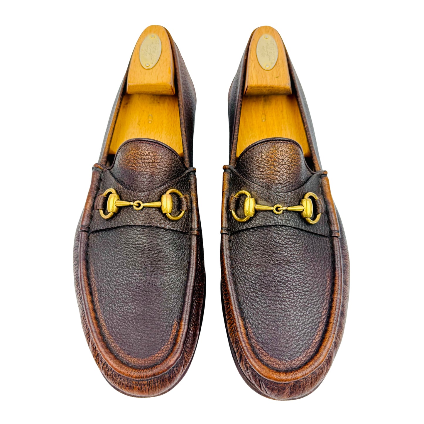 Gucci Men's Two-Tone Brown Loafers (Size 43.5)