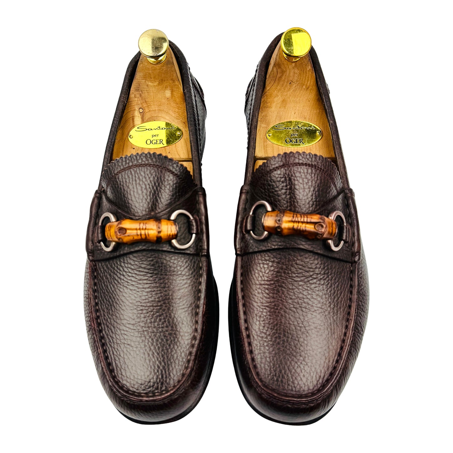Gucci Men's Bamboo Leather Horsebit Loafers (Size 42.5)