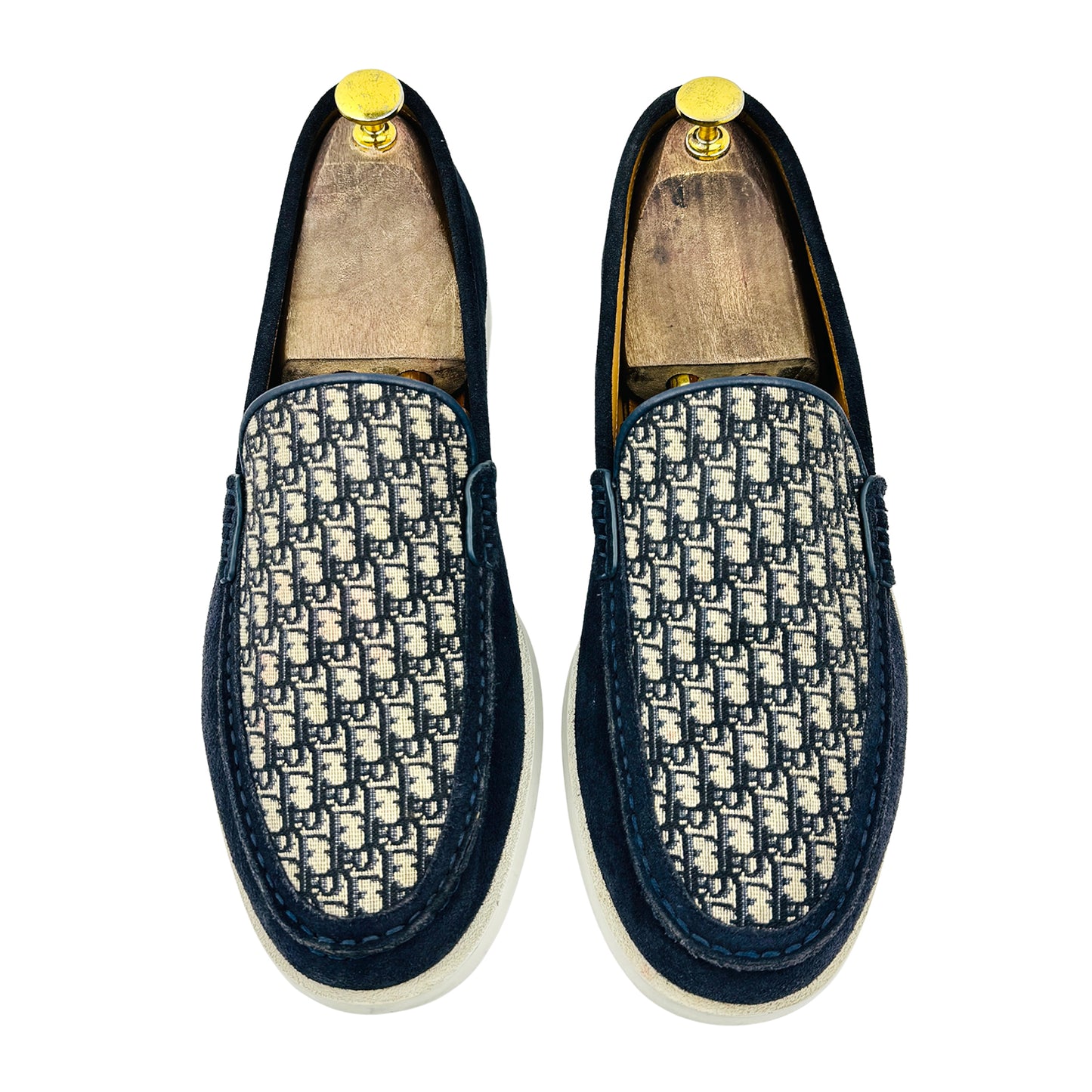 Dior Men's Granville Navy Suede Loafers (Size 43.5)
