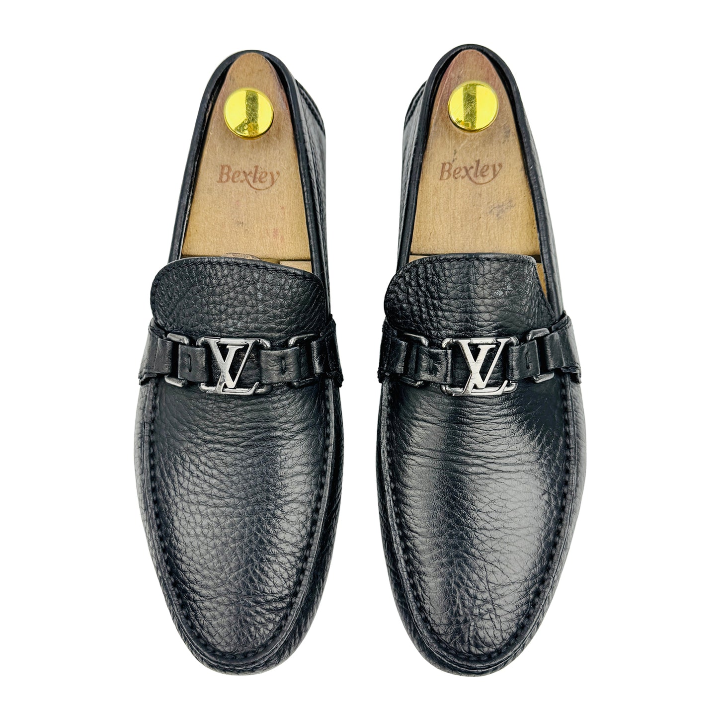 Louis Vuitton Hockenheim Black Grained Leather Loafers (Size 42.5)