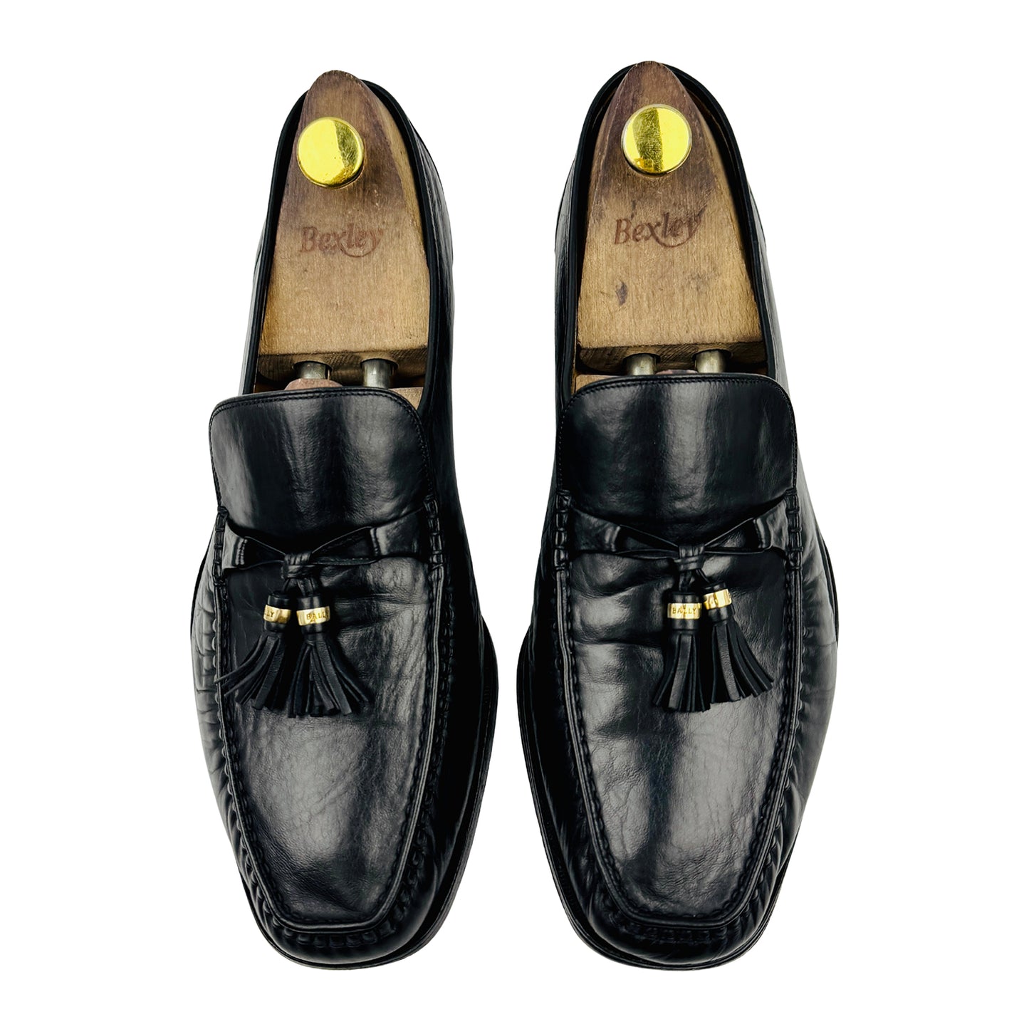 Bally Men's Black Leather Tassel Loafers (Size 43/43.5)