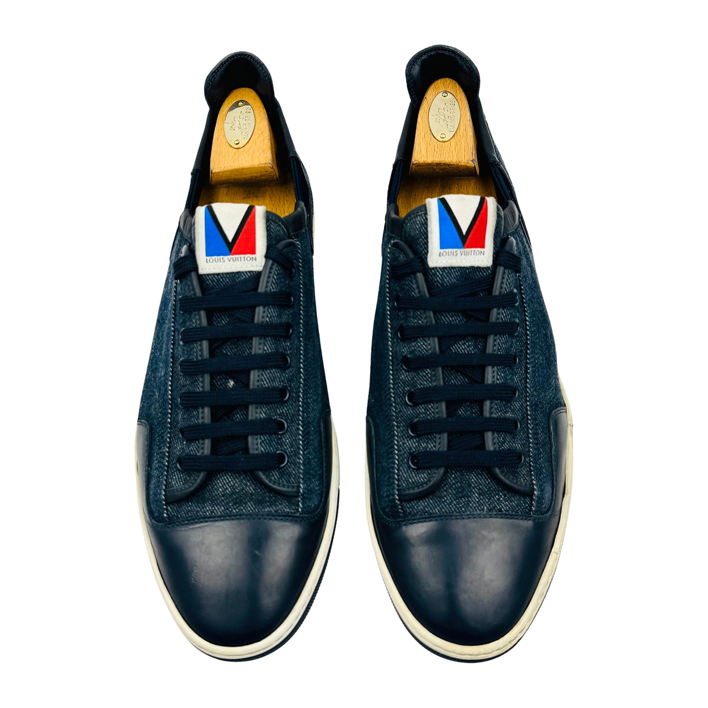 Louis Vuitton Slalom Blue Denim Sneakers (Size 44)