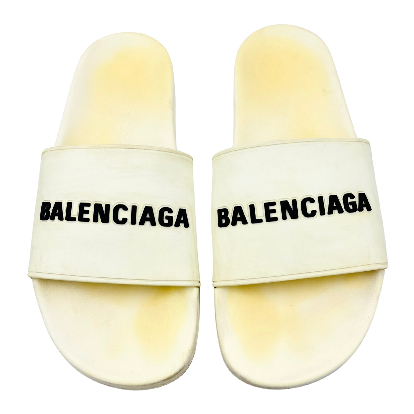 Balenciaga Men's Pool White Slides (Size 45)