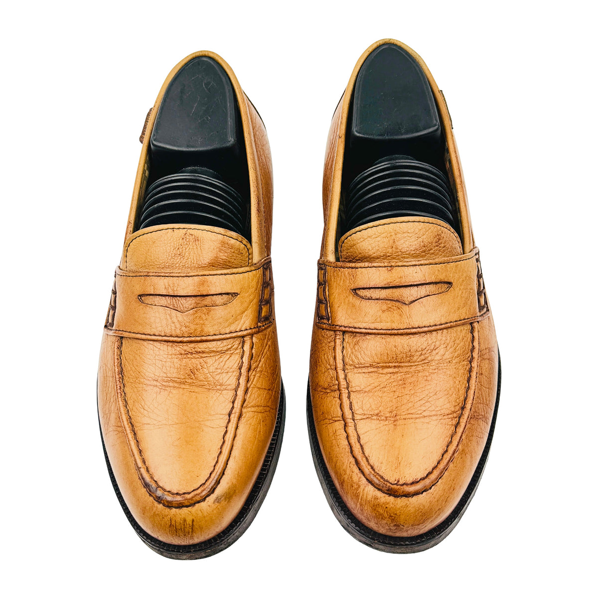 Burberry Cognac Brown Leather Penny Loafers (Size 40/40.5)