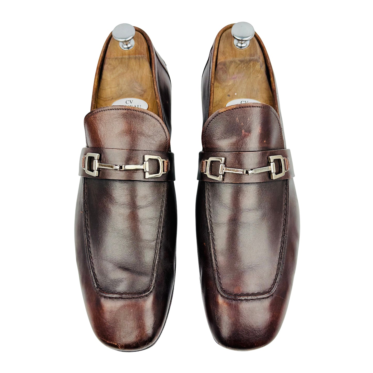 Gucci Men's Brown Leather Horsebit Loafers (Size 44/44.5)
