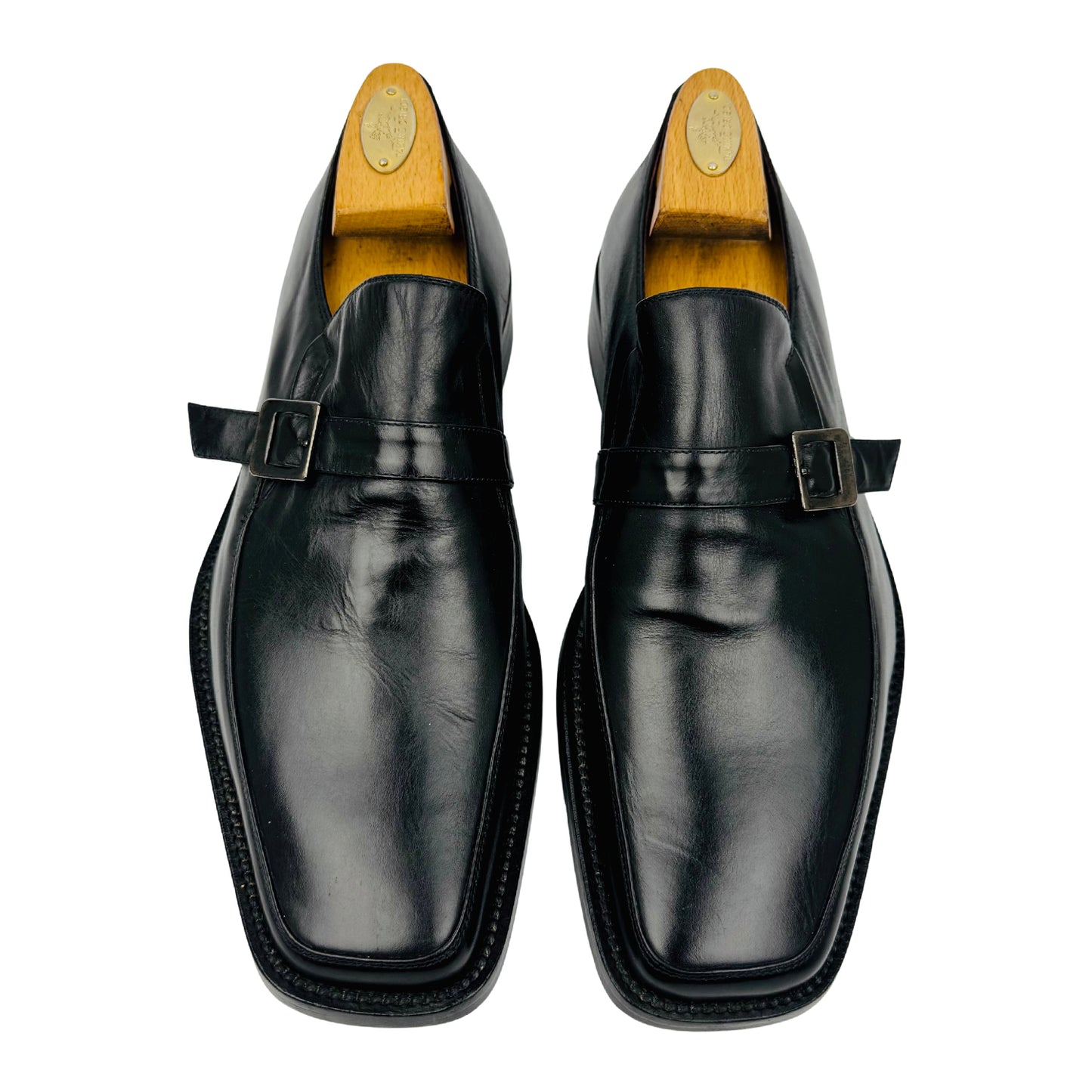 Bella Venezia Black Leather Strap Loafer (Size 41.5/42)