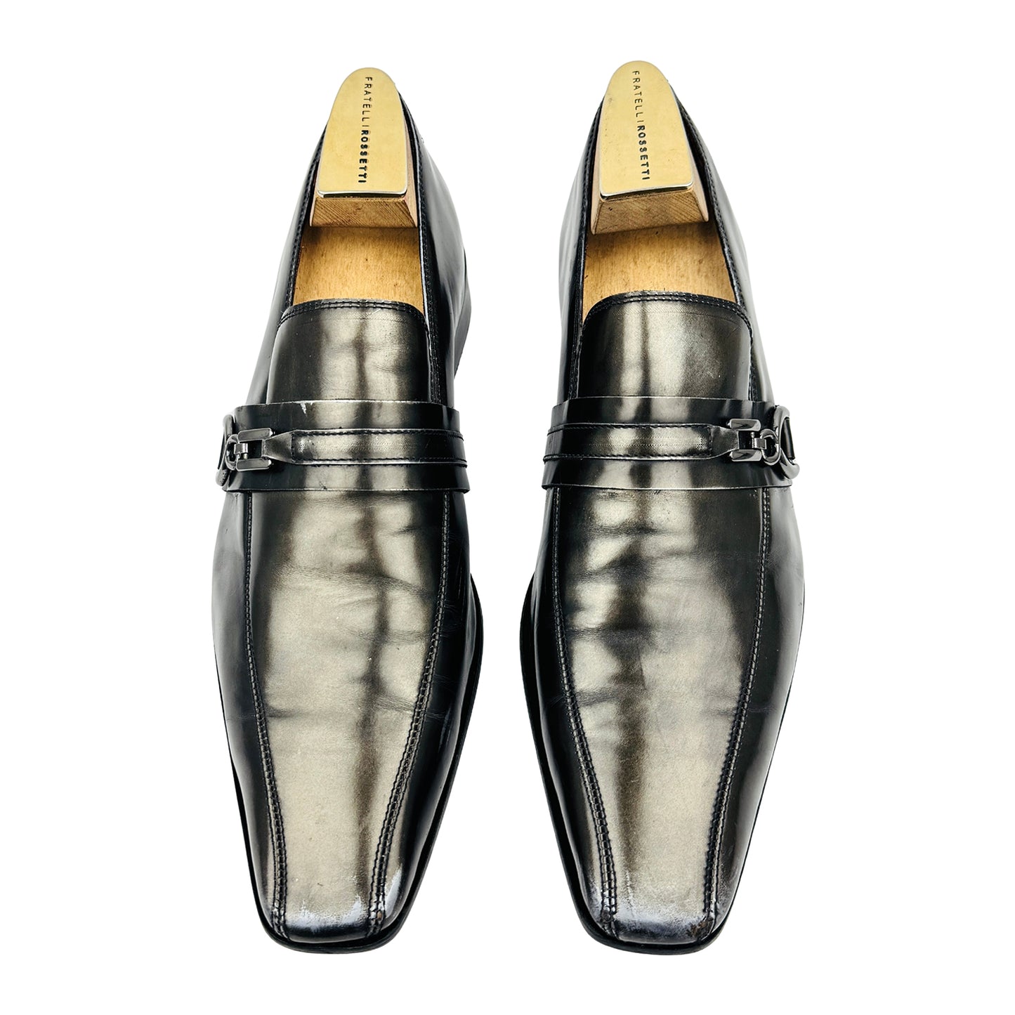 Democrata Men's Black Leather Loafers (Size 44)