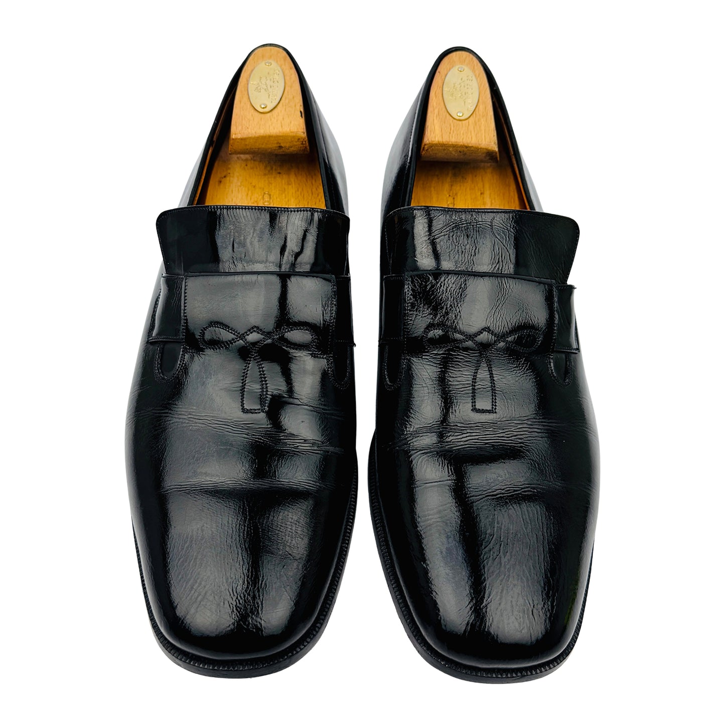 Elysées Soieries Men's Black Leather Loafers (Size 43.5)