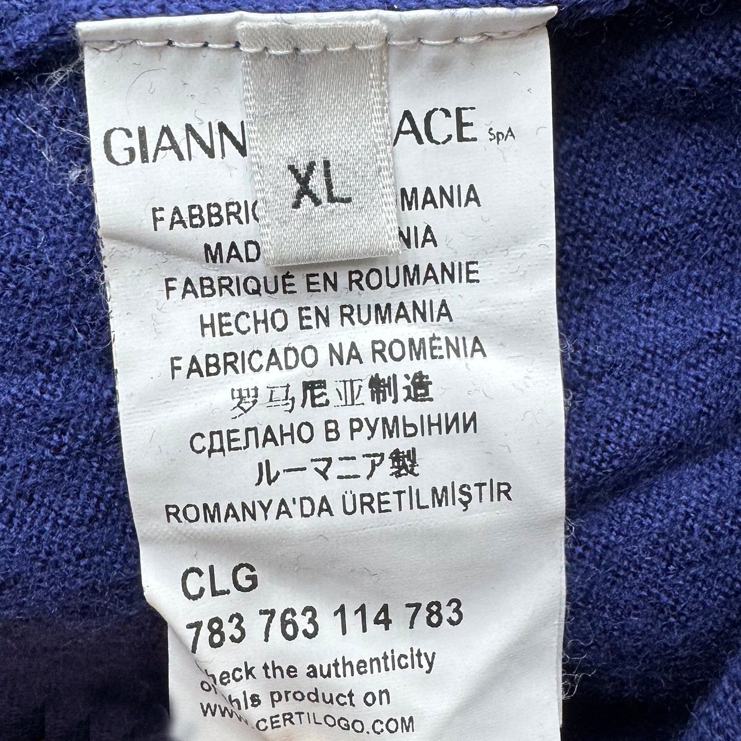 Versace Navy Blue Medusa Logo Crewneck Sweater (Size Small)