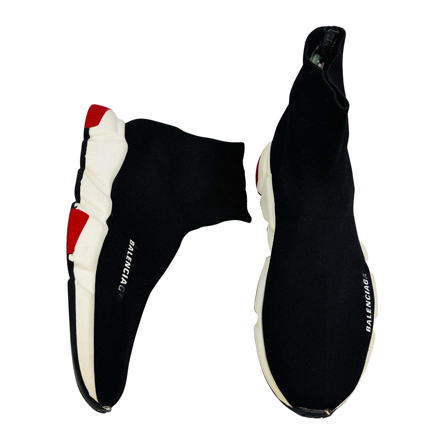Balenciaga Speed Trainer 'Black White Red' Shoes (Size 44)