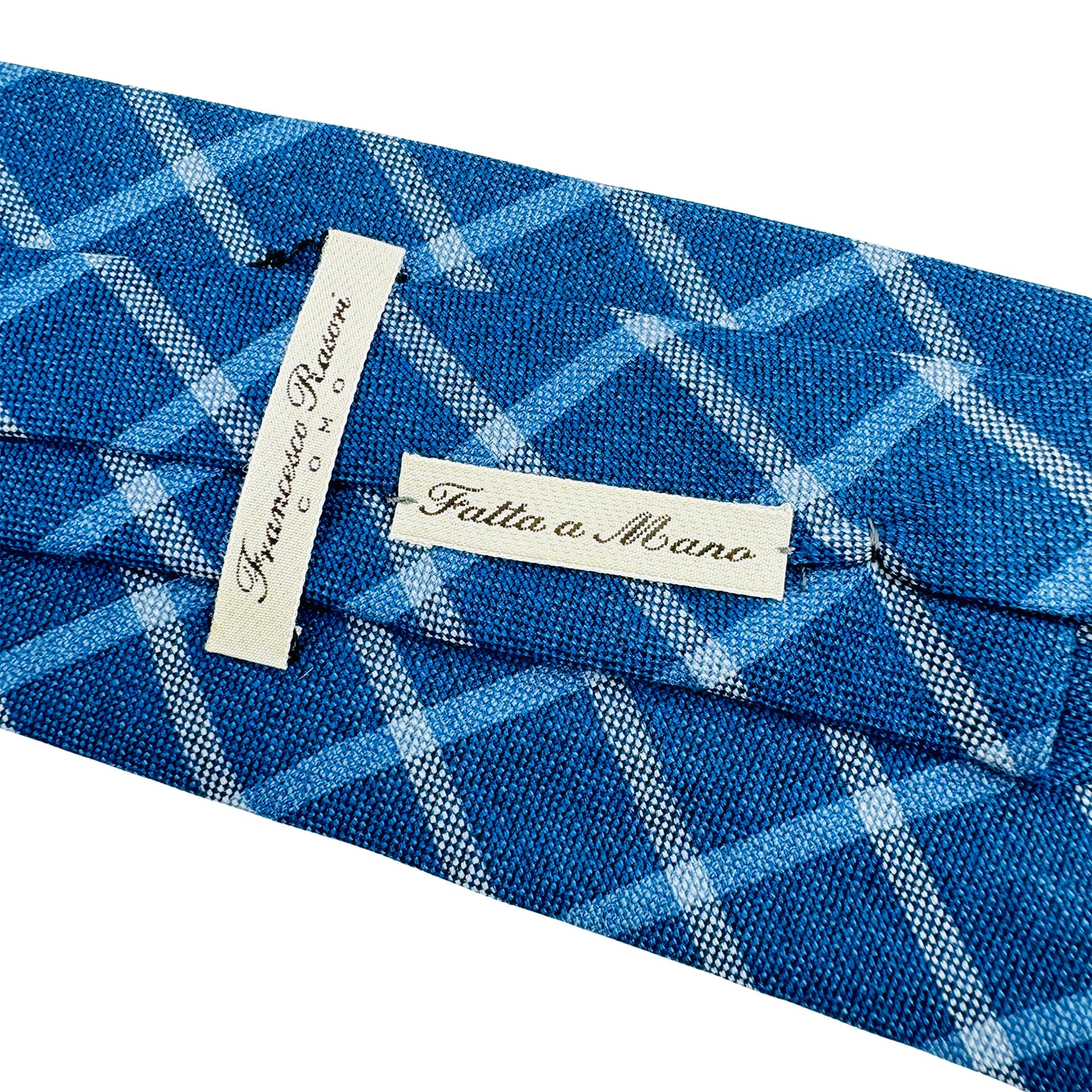 Francesco Rasori Como Blue 'Check Pattern' Tie (Size Regular)