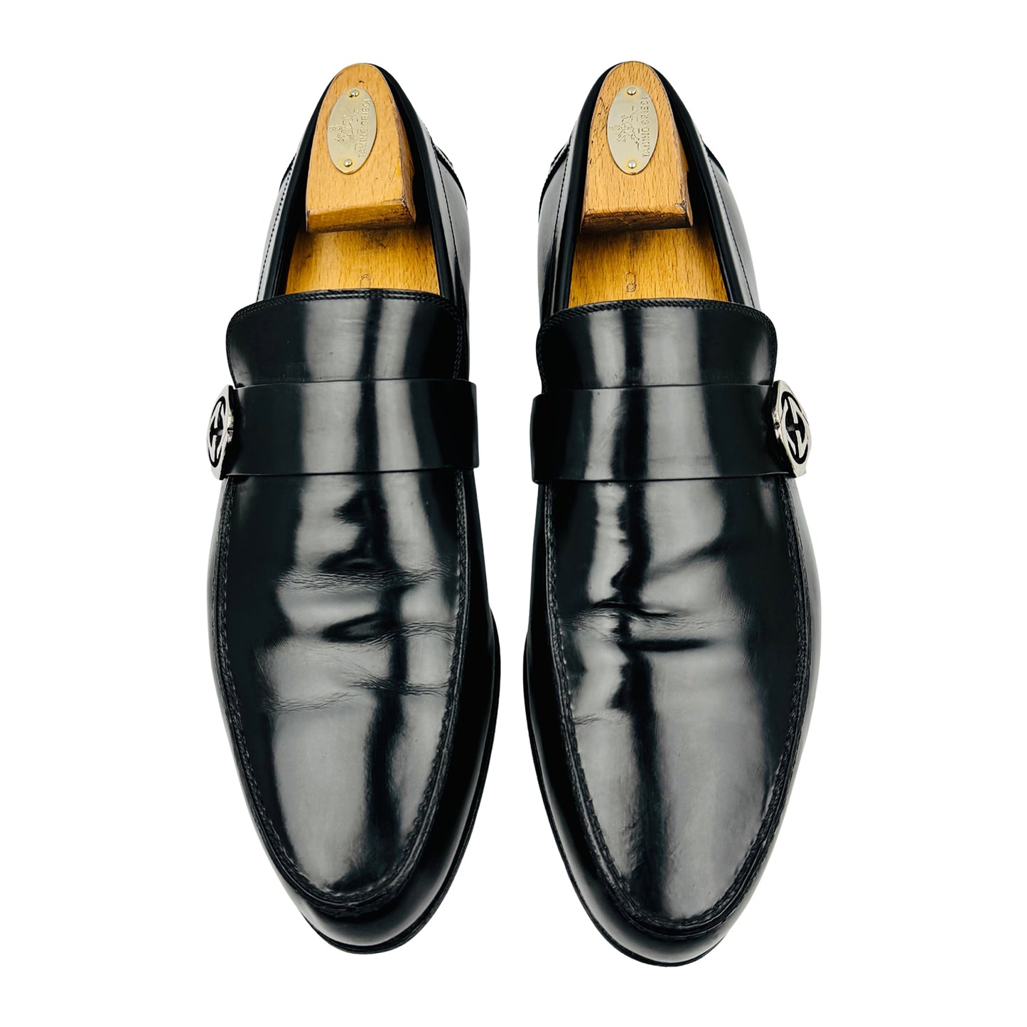 Gucci Men's Interlocking G Black Leather Loafers (Size 42.5)