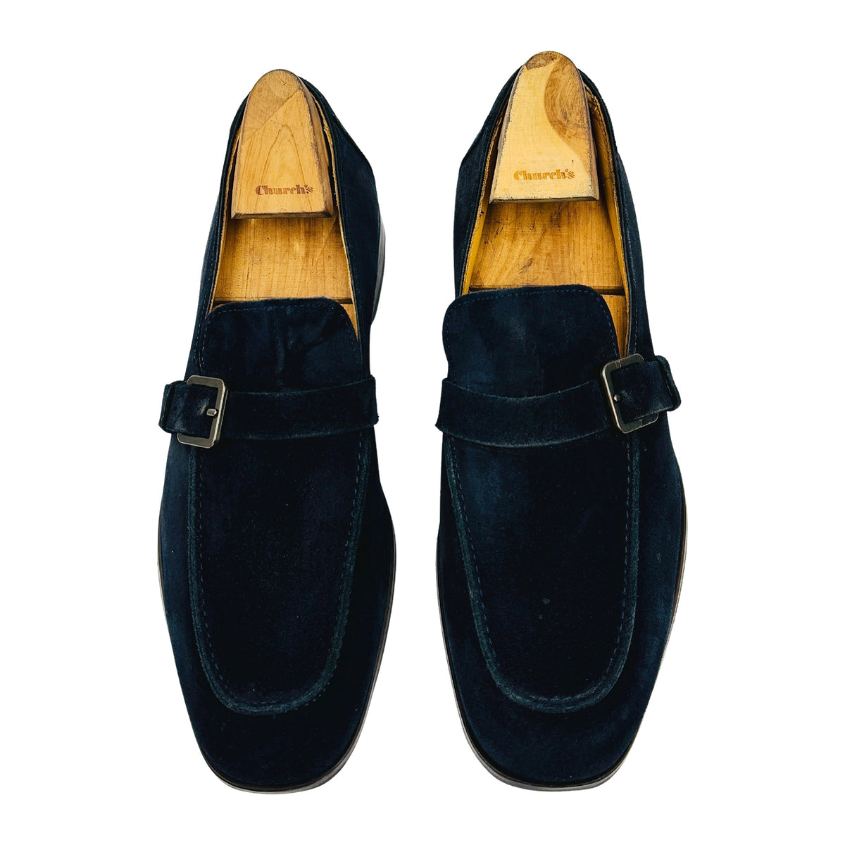 Emidio Tucci Navy Blue Suede Loafers (Size 42)