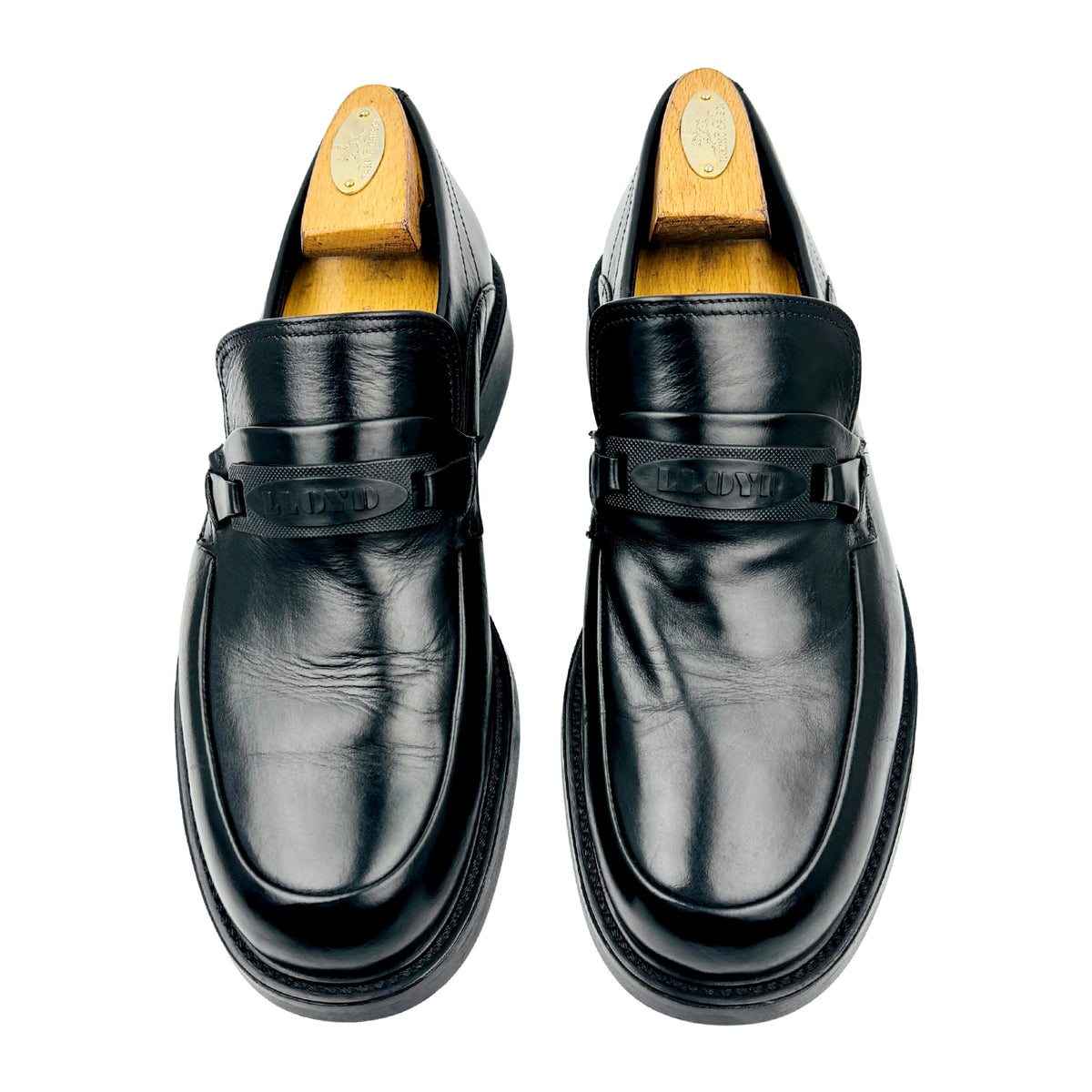 LLOYD Men's Black Leather Loafers (Size 42)