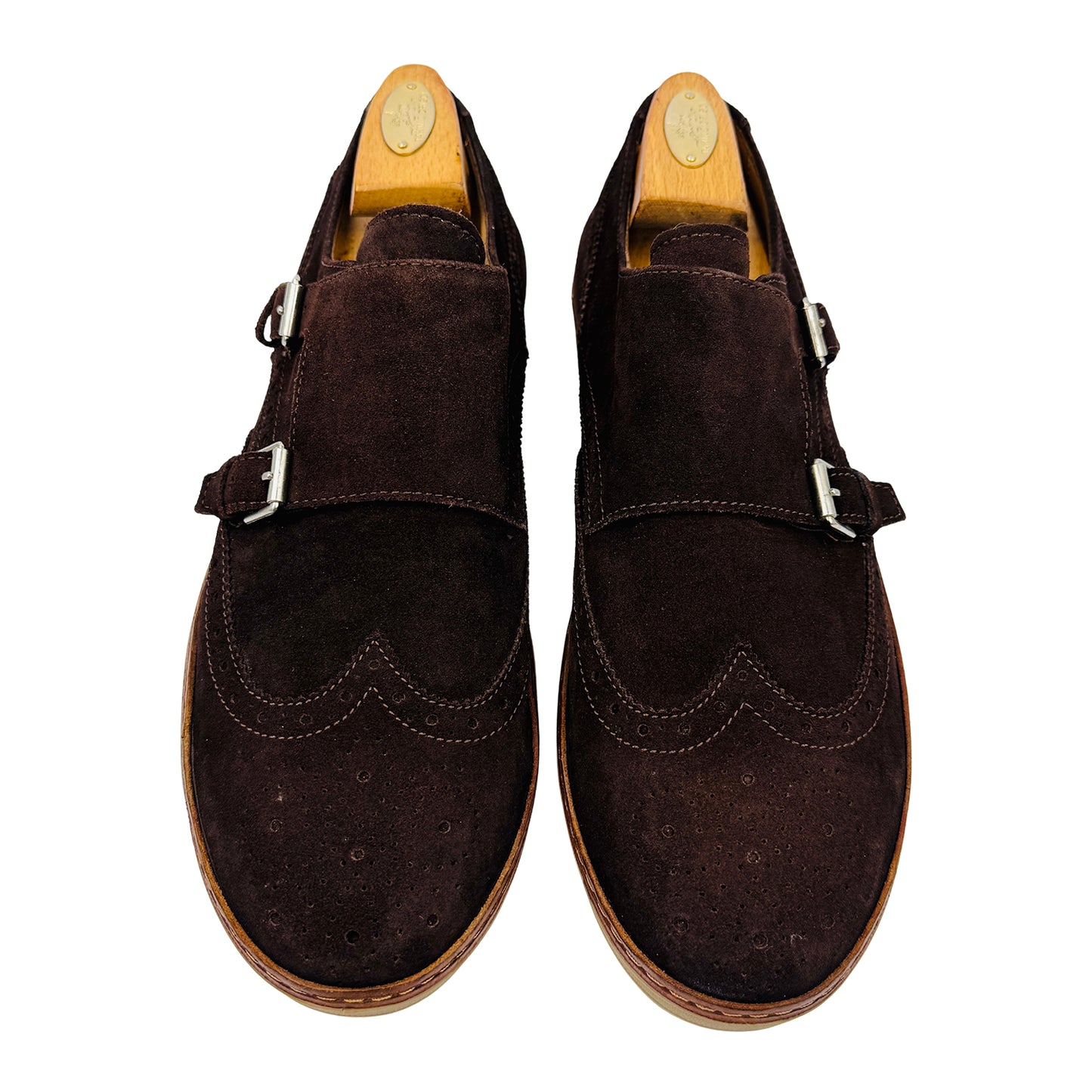 Massimo Dutti Suede Double-Monk Brown Sneakers (Size 43)