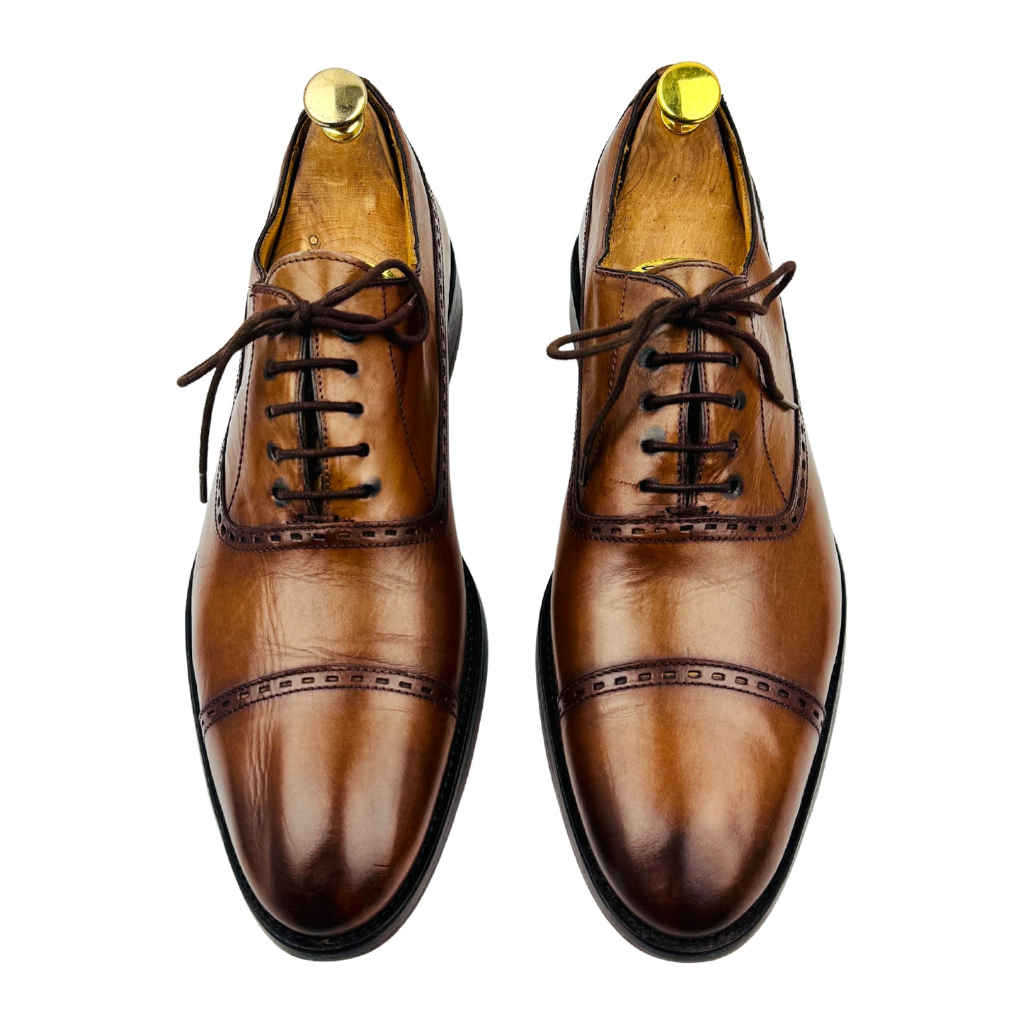 Mezlan Men's Cognac Brown Leather Oxfords (Size 43)
