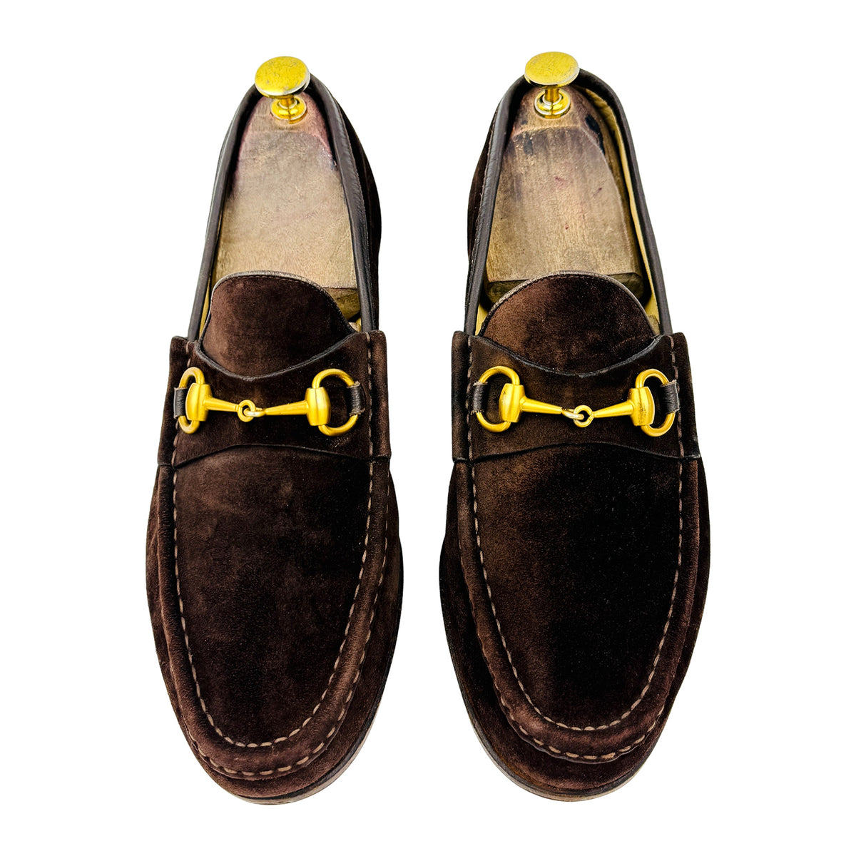 Gucci Dark Brown Suede Horsebit Loafers (Size 43.5)