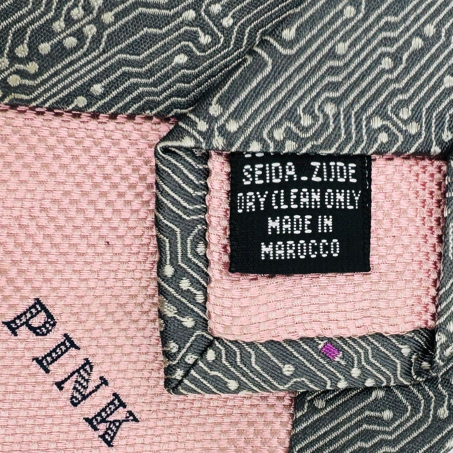 Thomas Pink Dark Grey 'Geometric Pattern' Tie (Size Regular)