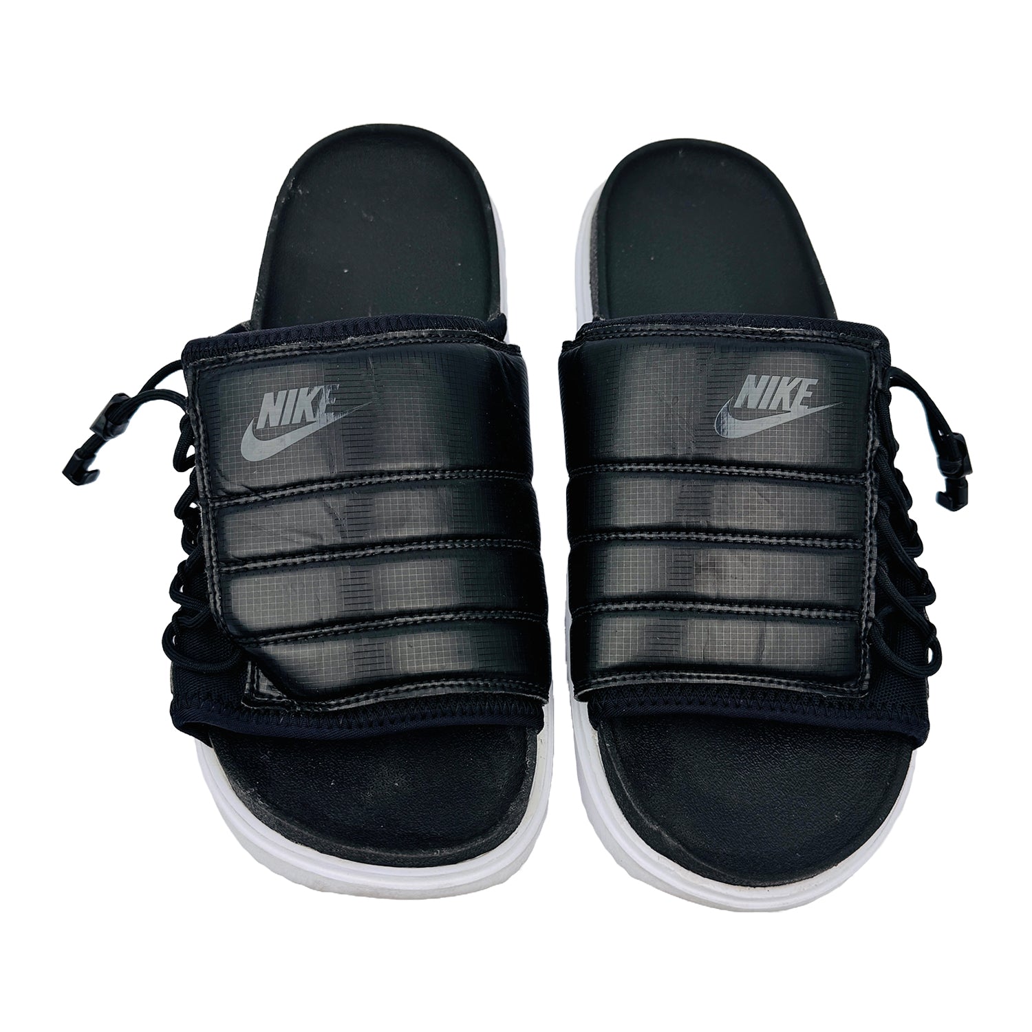 Front image of Nike Men's Asuna Black White Slides (Size 47/47.5) - CI8800-102