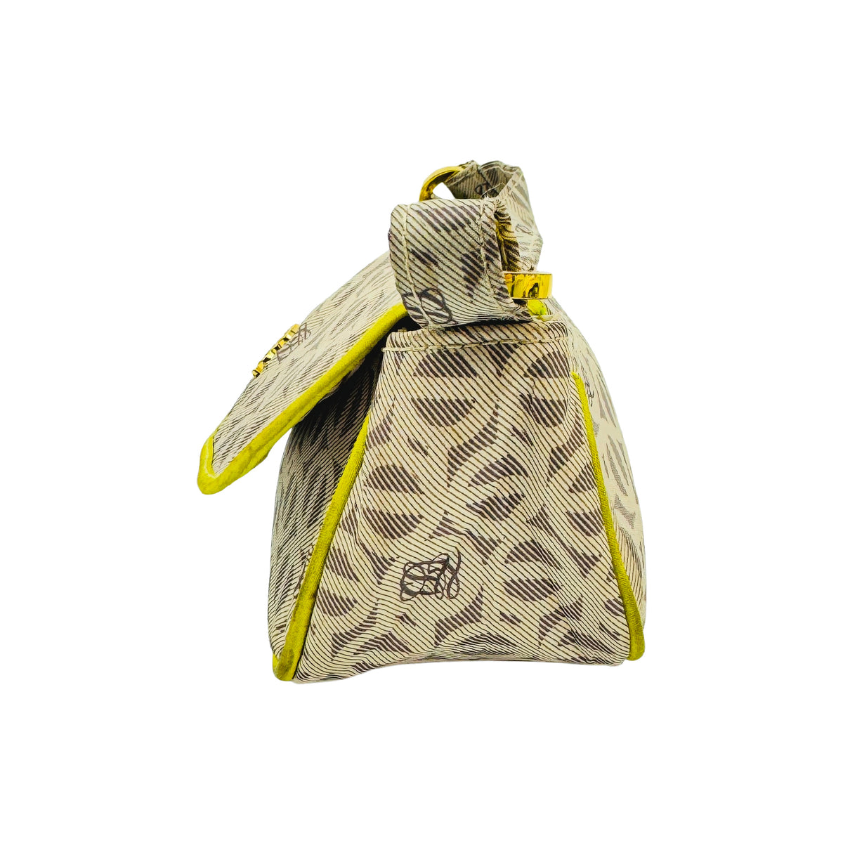 Bean Pole Beige Monogram Flap Shoulder Bag