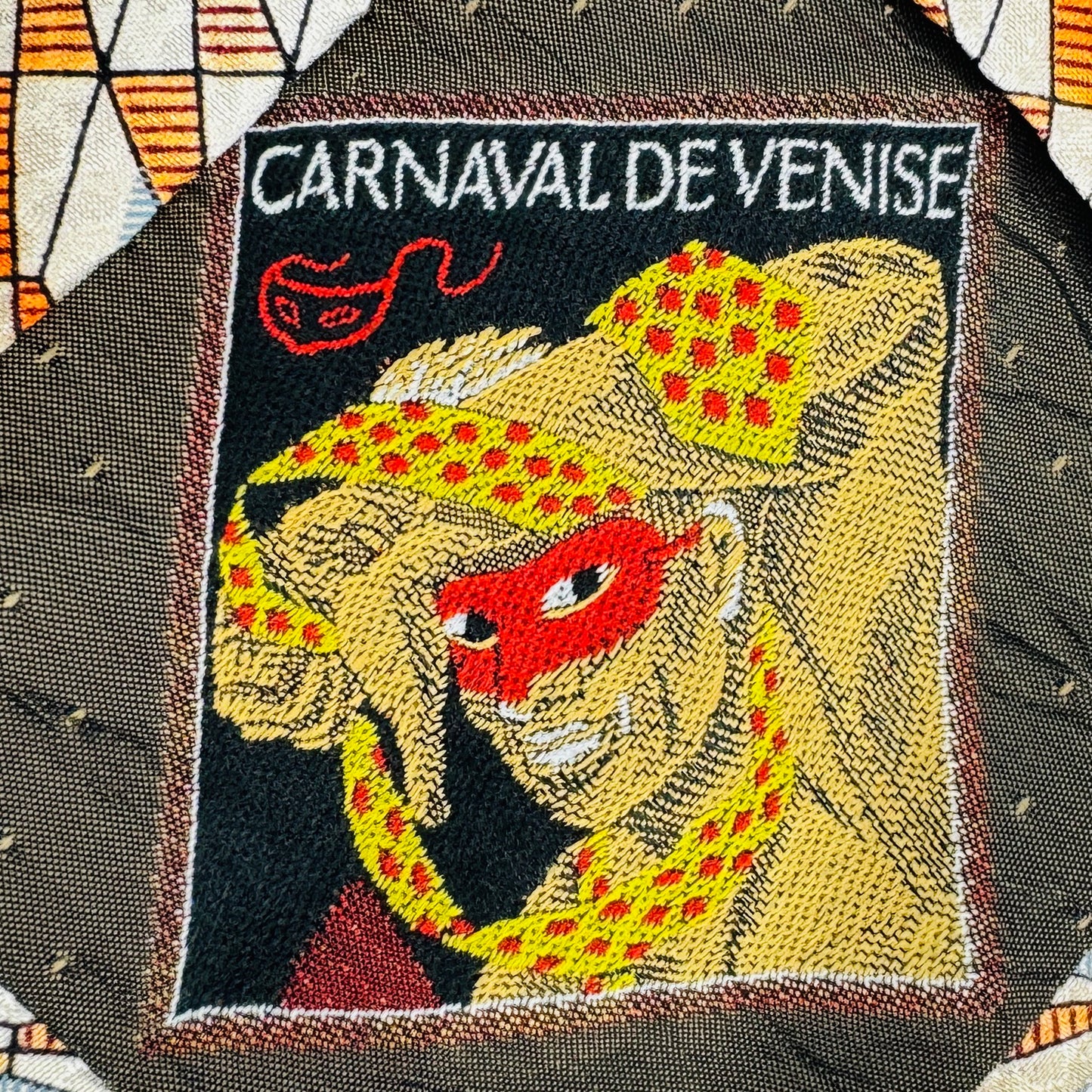 Carnaval De Venise Orange 'Geometric Pattern' Tie (Size Regular)