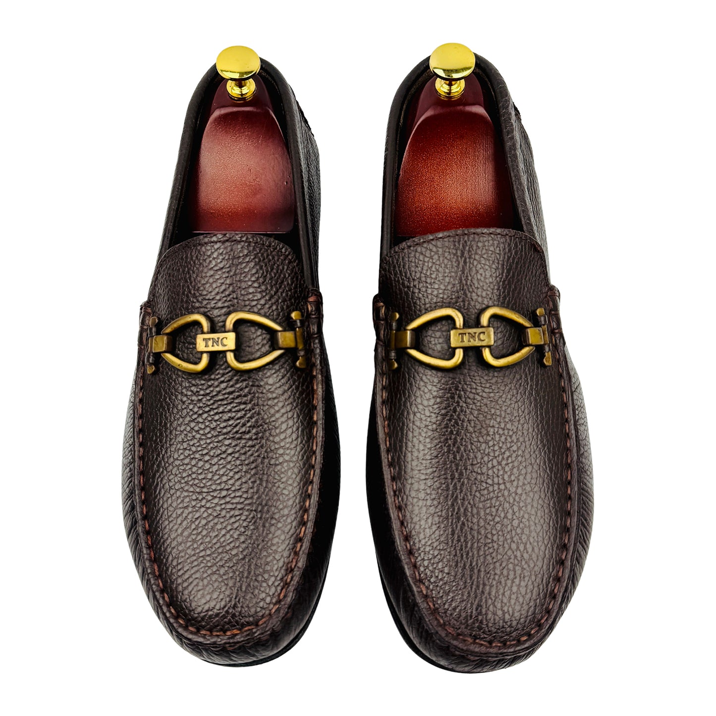 Tamer Tanca Dark Brown Pebbled Leather Loafers (Size 44/44.5)