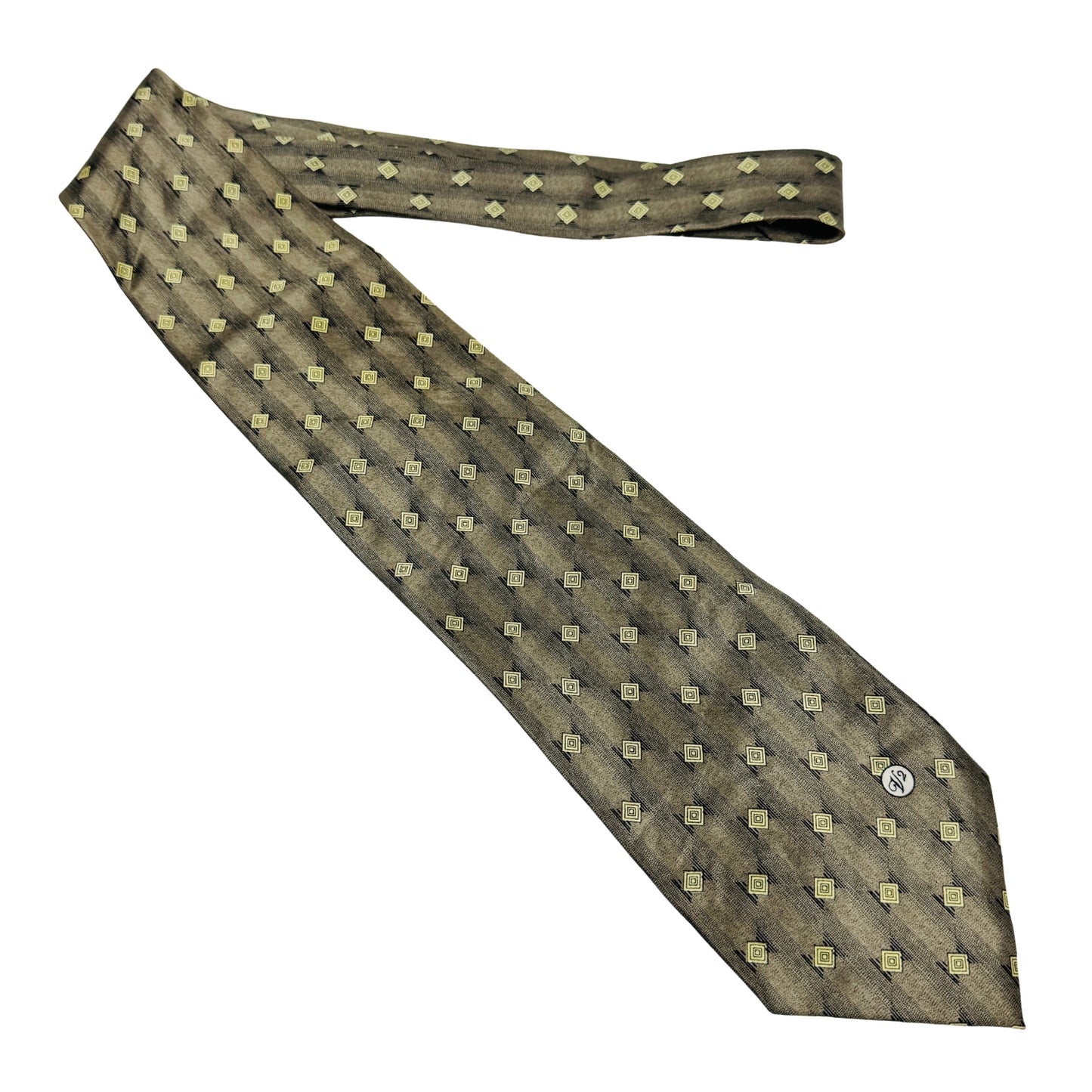 Versace Brown 'Geometric Diamond Motifs' Tie (Size Regular)