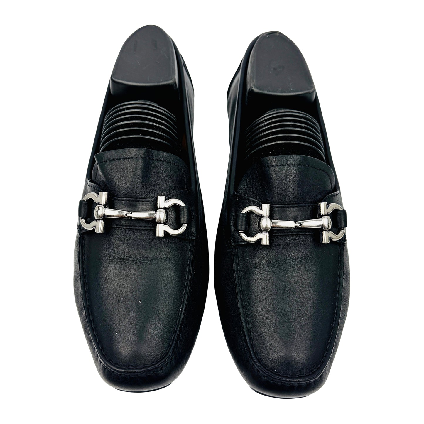 Salvatore Ferragamo Gancini Bit Black Loafers (Size 39/39.5)