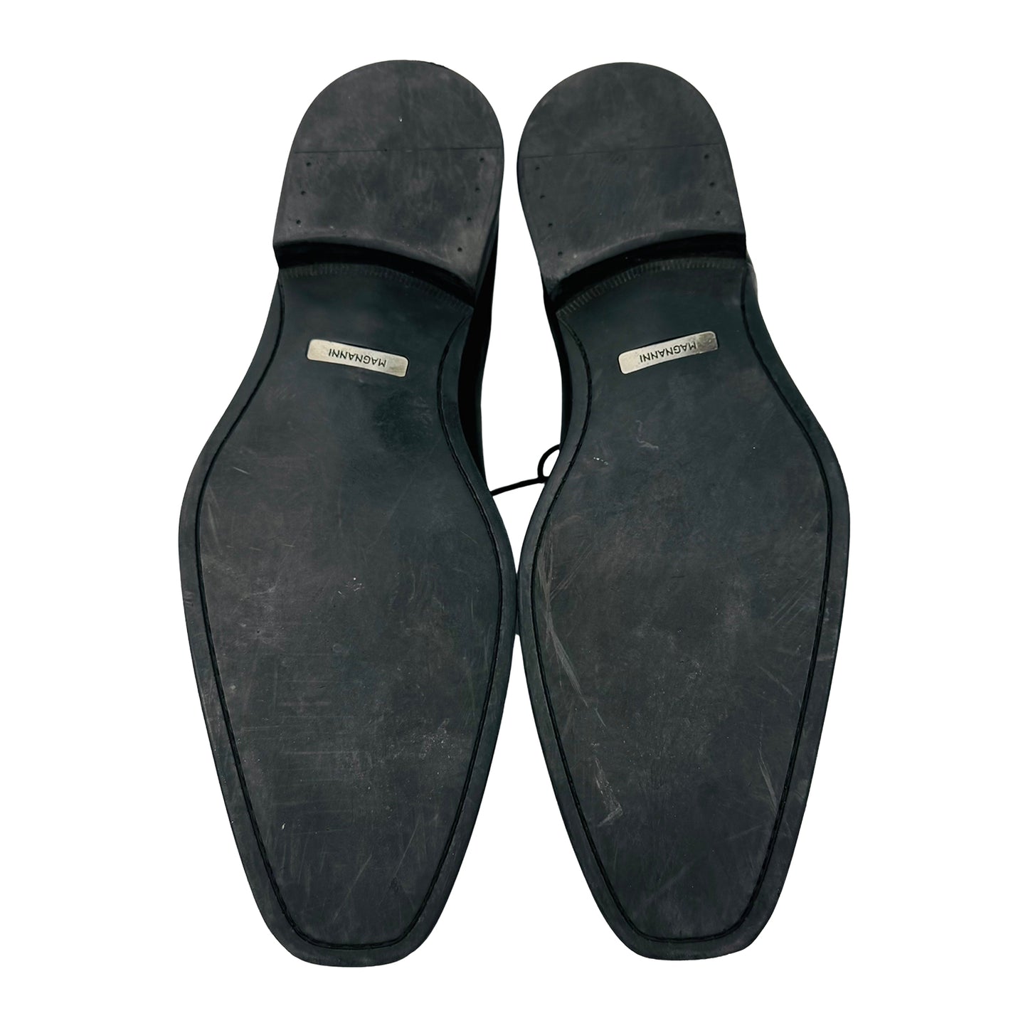 Magnanni Men's Black Leather Cap-Toe Oxfords (Size 44.5)