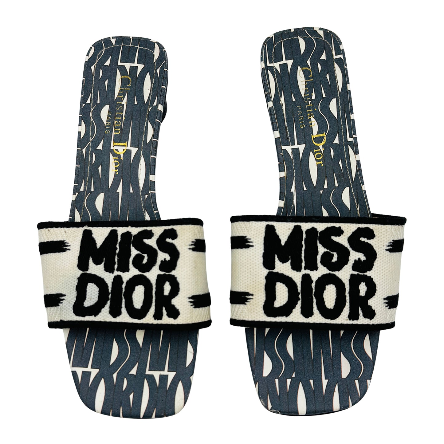 Dior Dway Black Leather Blocked Heels (Size 37)