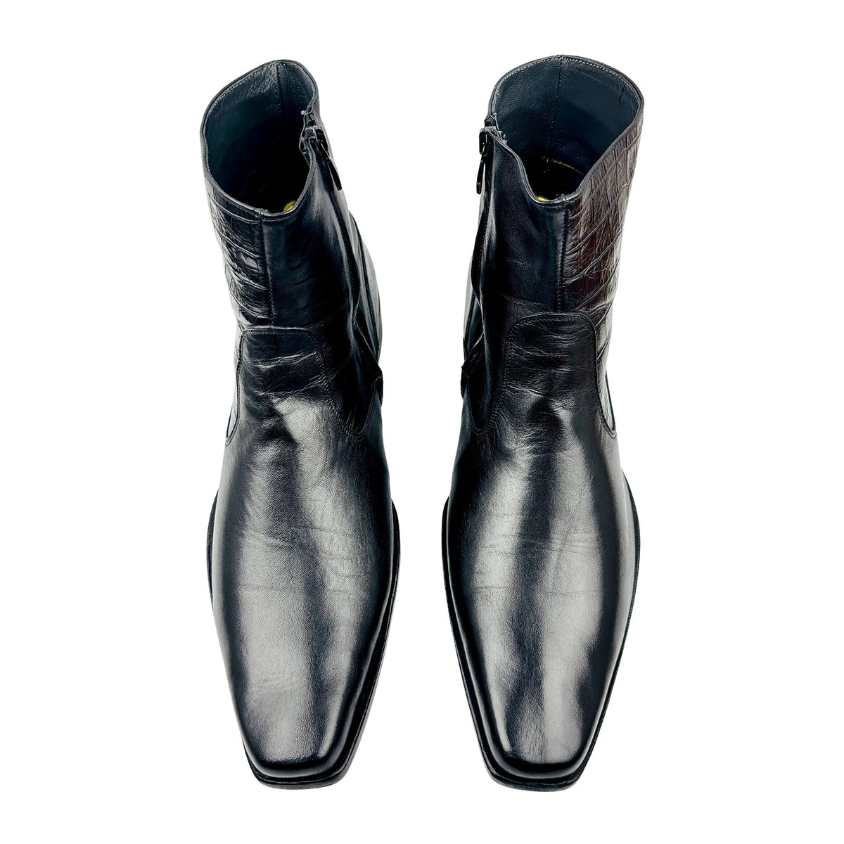 Giovanni Conti Men's Black Leather Ankle Boots (Size 44)