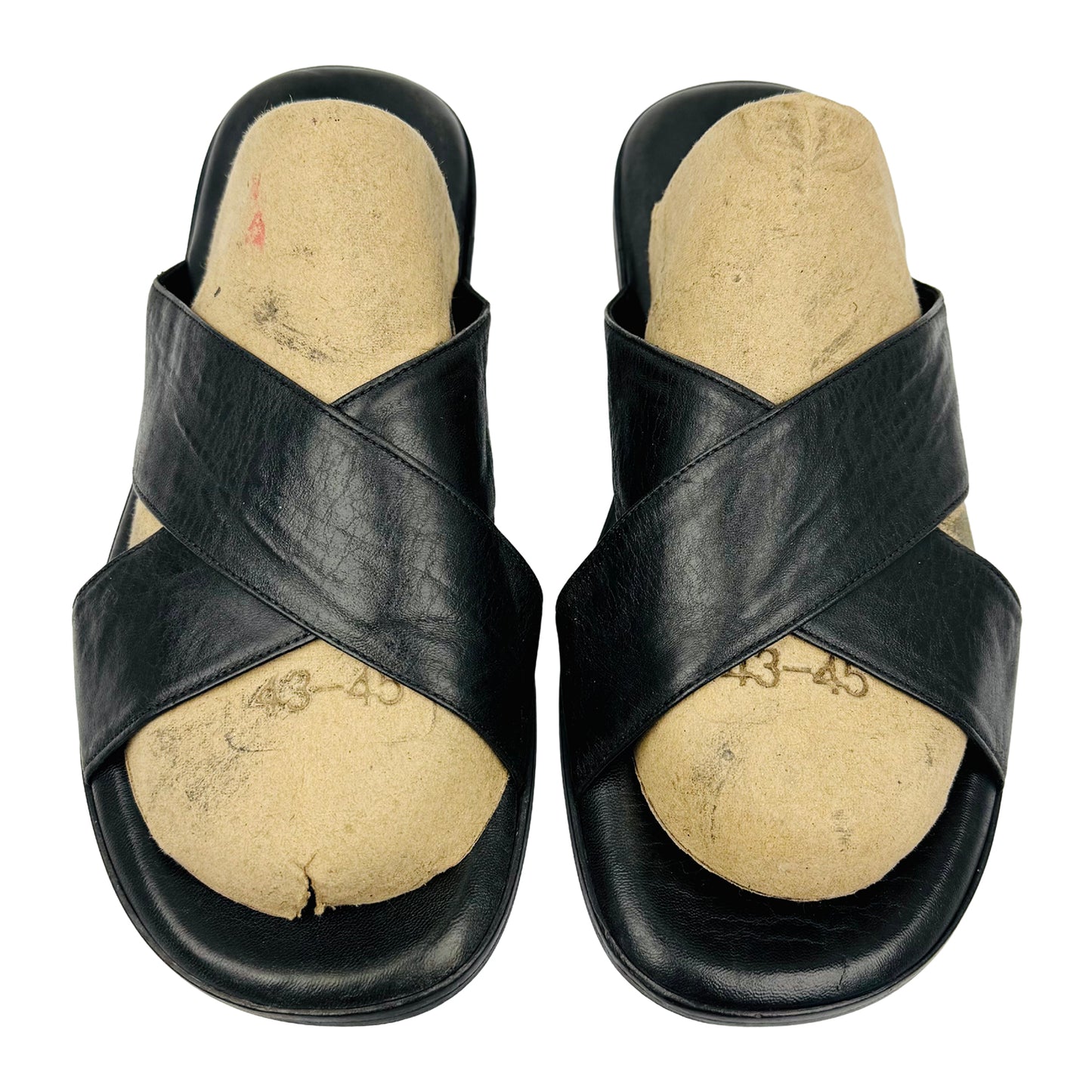 Bally Black Leather Cross Strap Sandal Slides (Size 40)