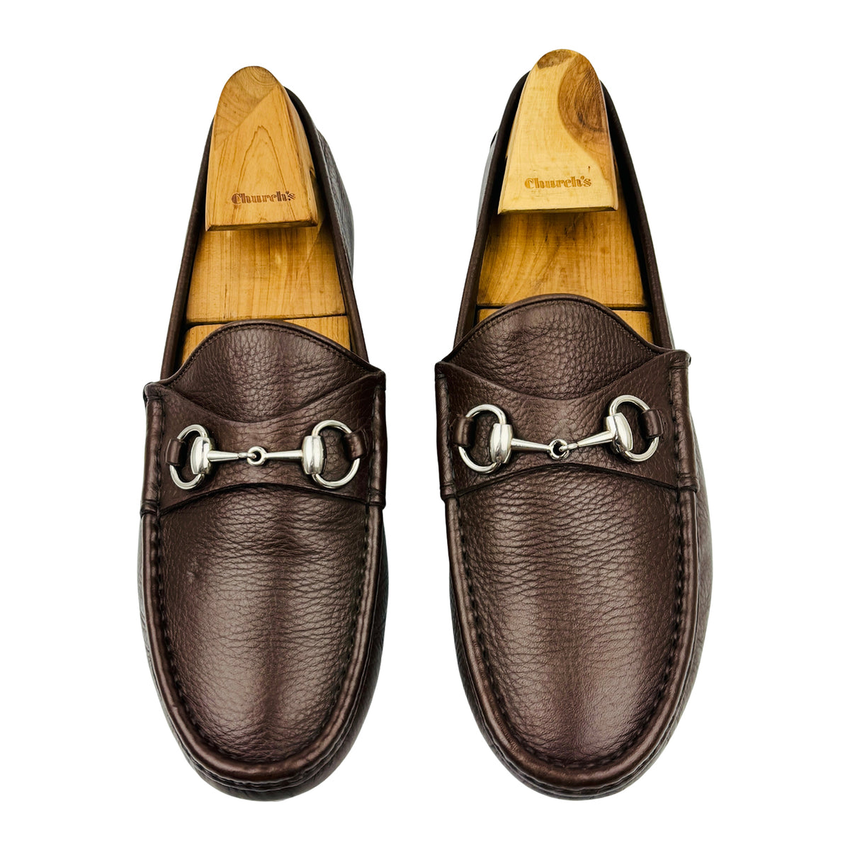 Gucci Dark Brown Leather Horsebit Loafers (Size 42)