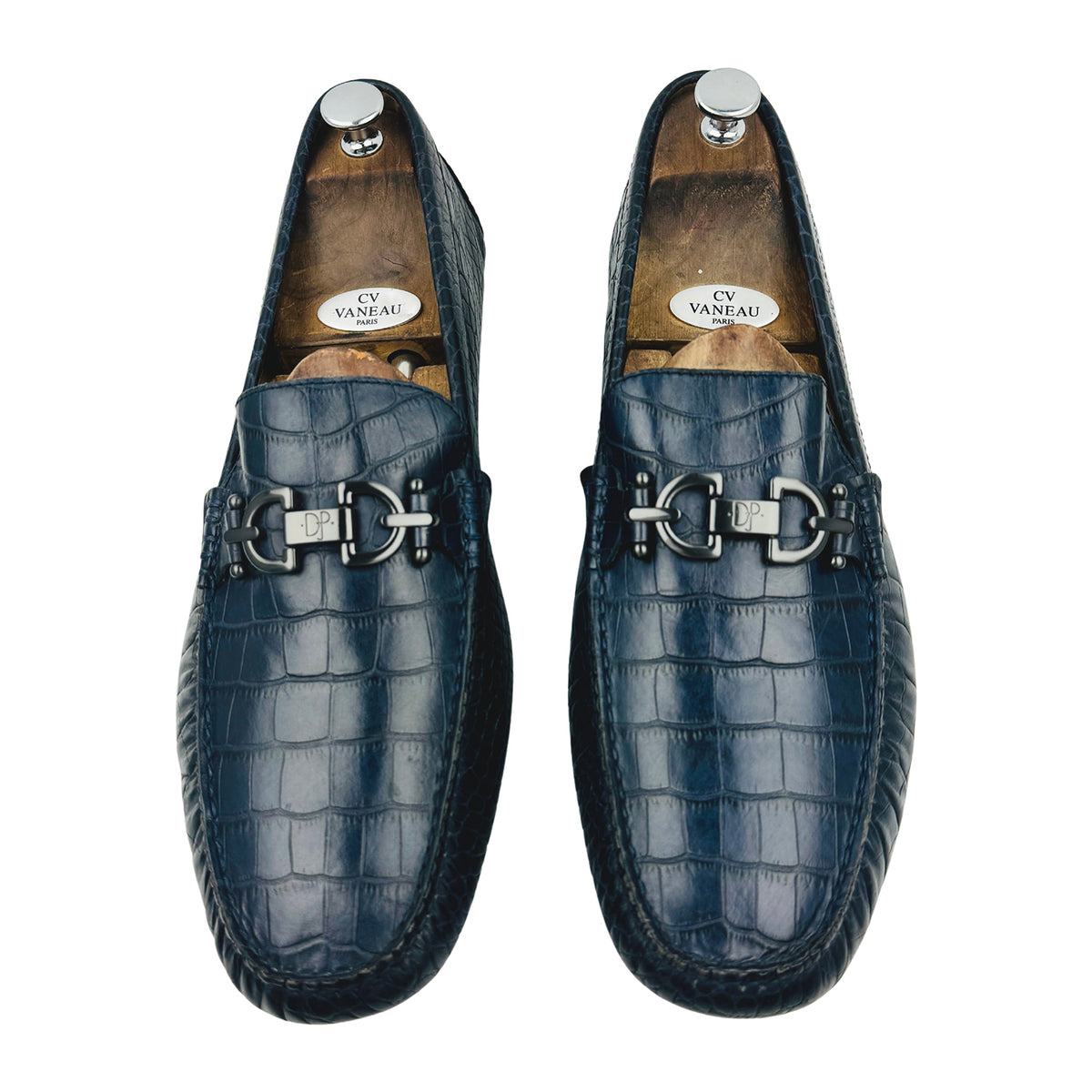 Donald J Pliner Crocodile Leather Navy Loafers (Size 46)
