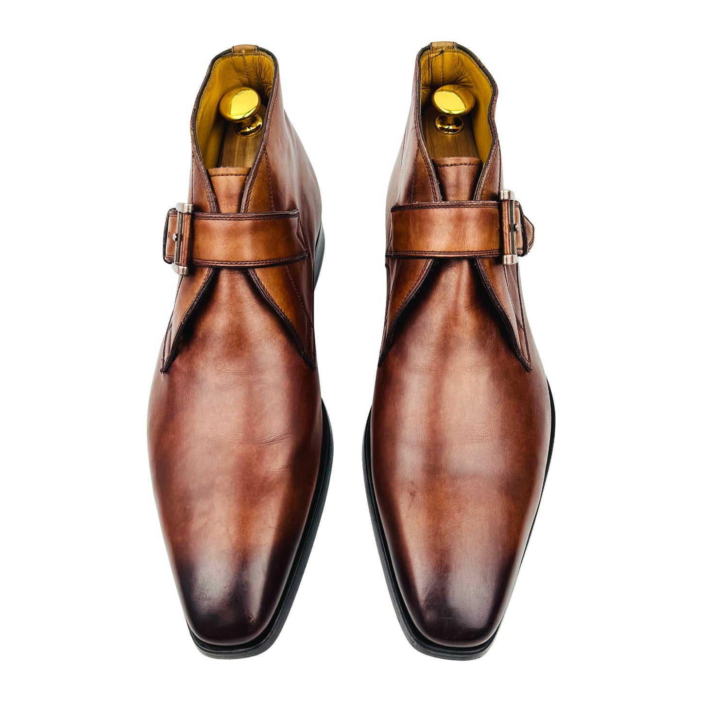 Magnanni Raiden Brown Monk Strap Chukka Boots (Size 40)