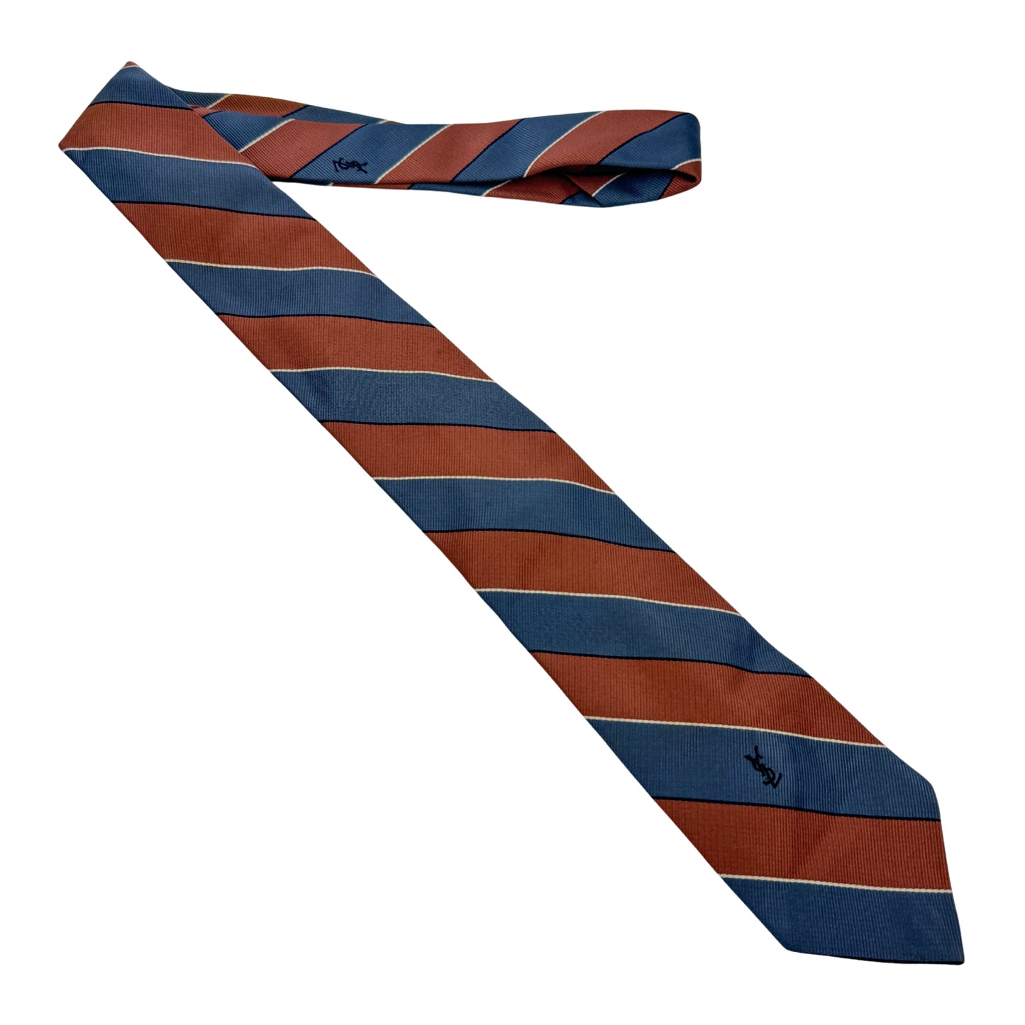 Yves Saint Laurent Rust 'Diagonal Stripes' Tie (Size Regular)