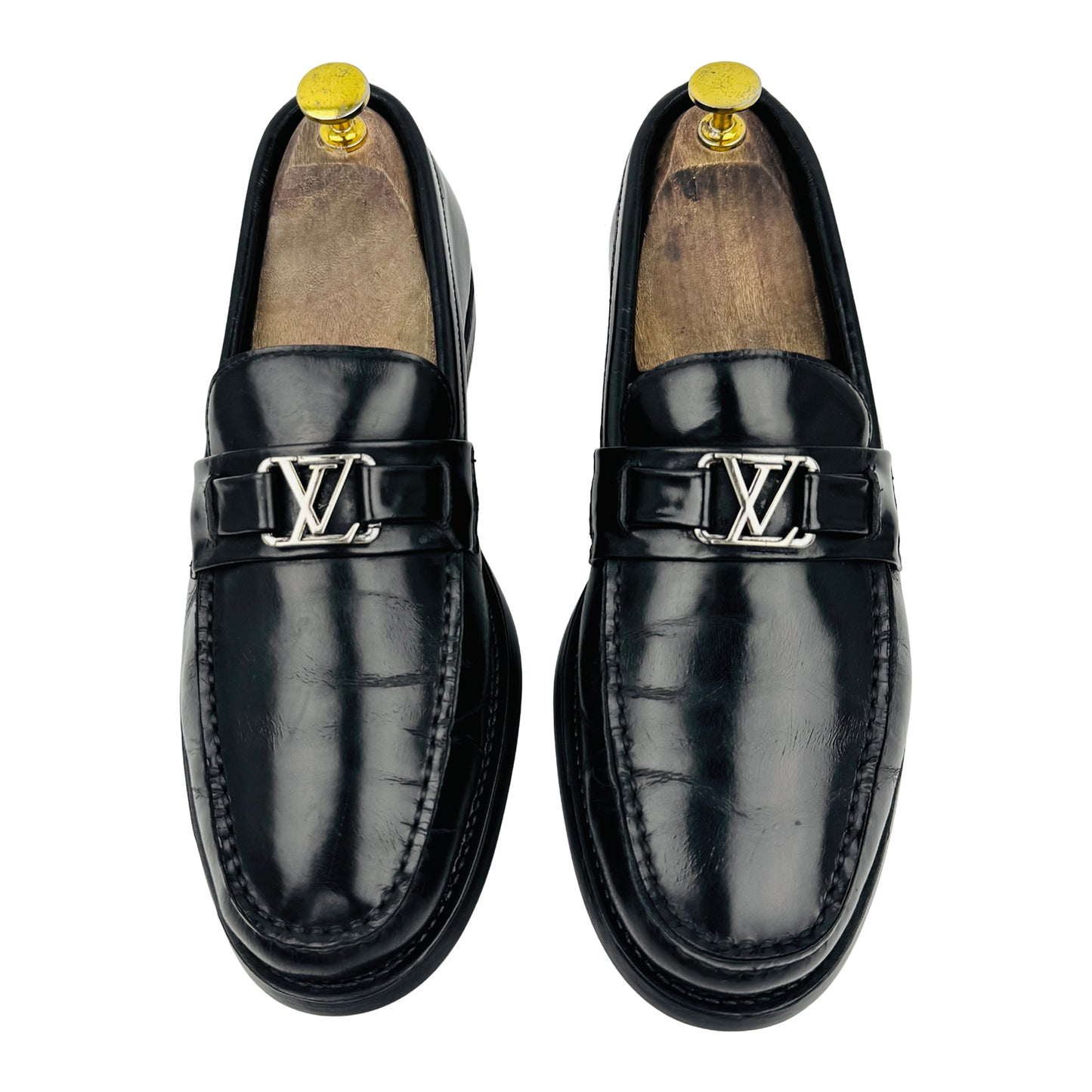 Louis Vuitton Major Black Leather Loafers (Size 41/41.5)