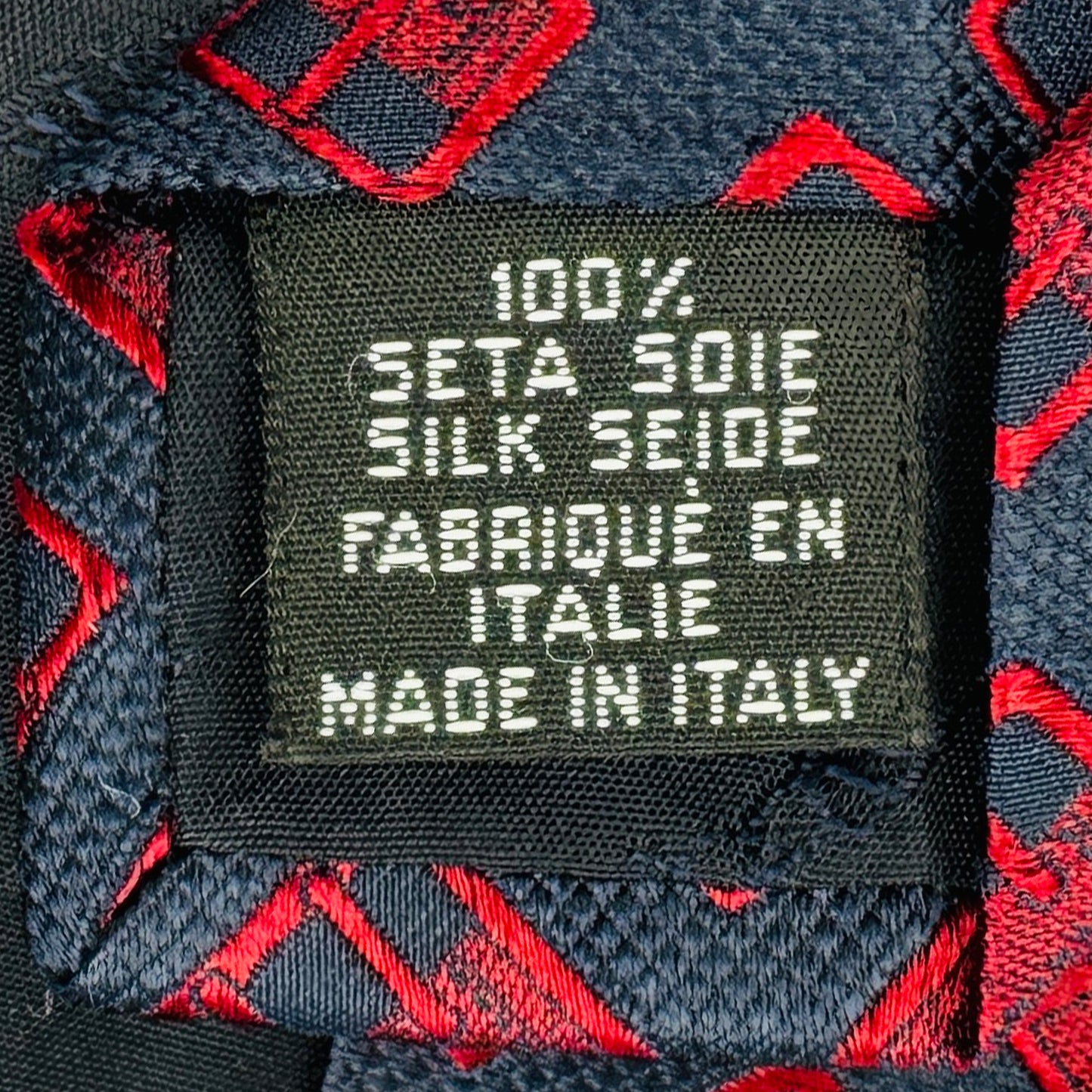 Trussardi Navy 'Geometric Motifs' Silk Tie (Size Regular)