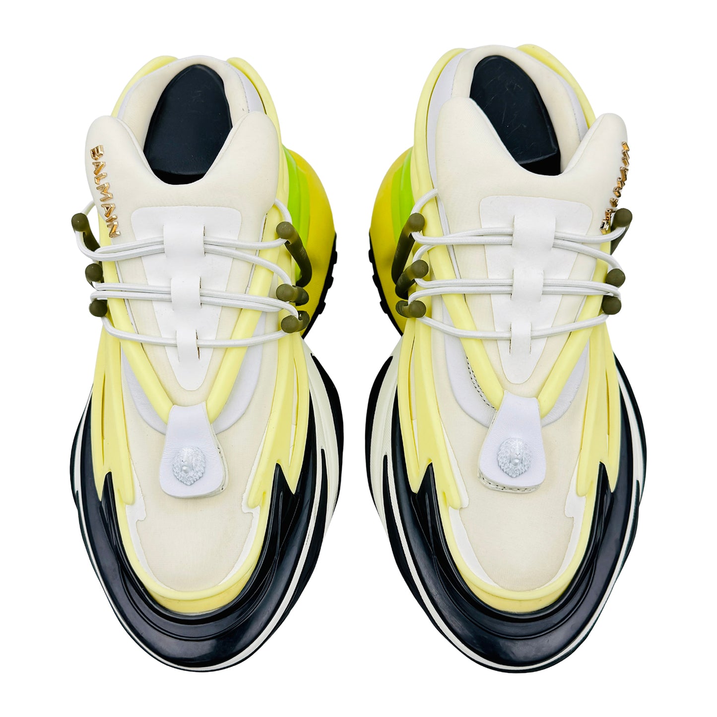 Balmain Unicorn 'White Neon Green' Shoes (Size 38)