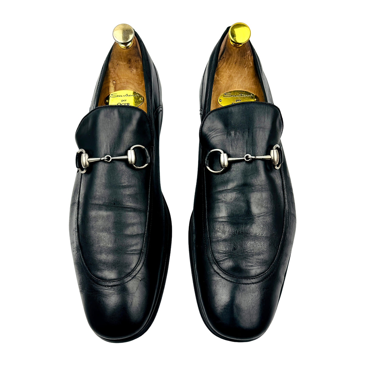 Gucci Men's Black Leather Horsebit Loafers (Size 44.5)