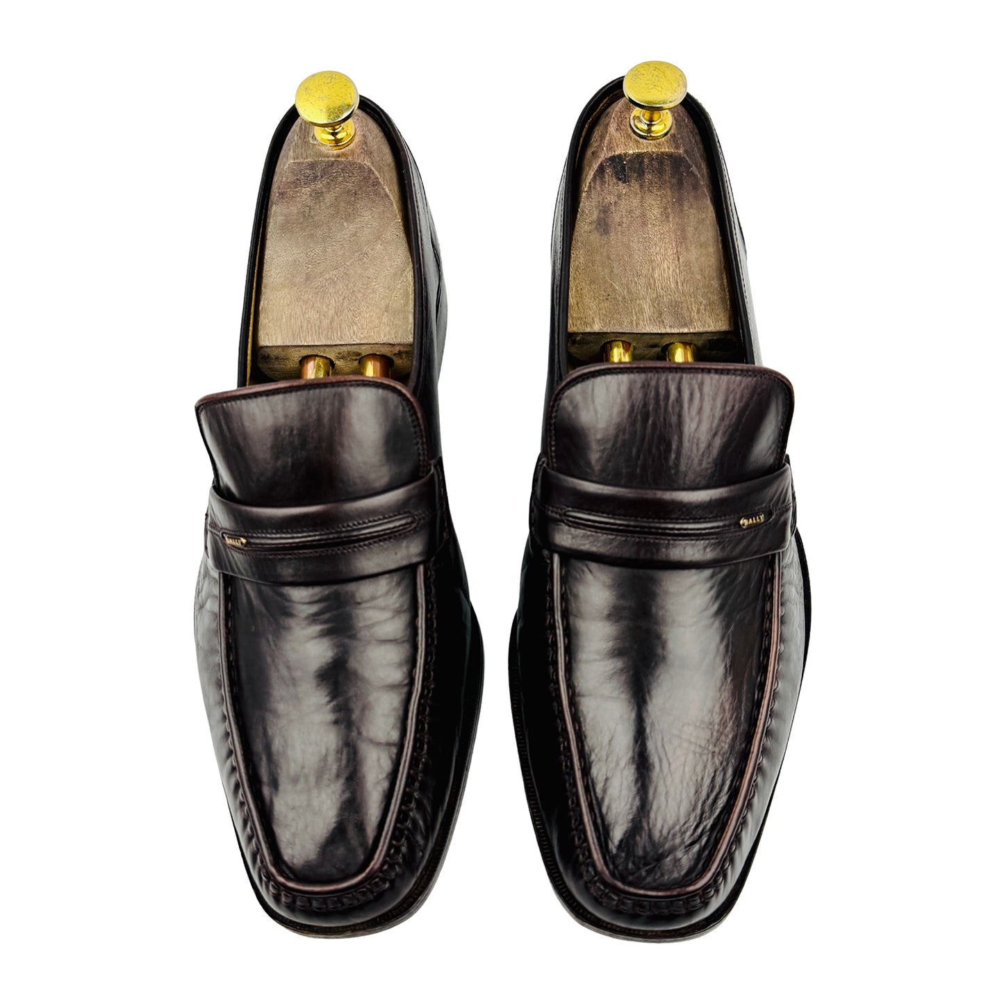 Bally Men's Dark Brown Leather Penny Loafers (Size 43)