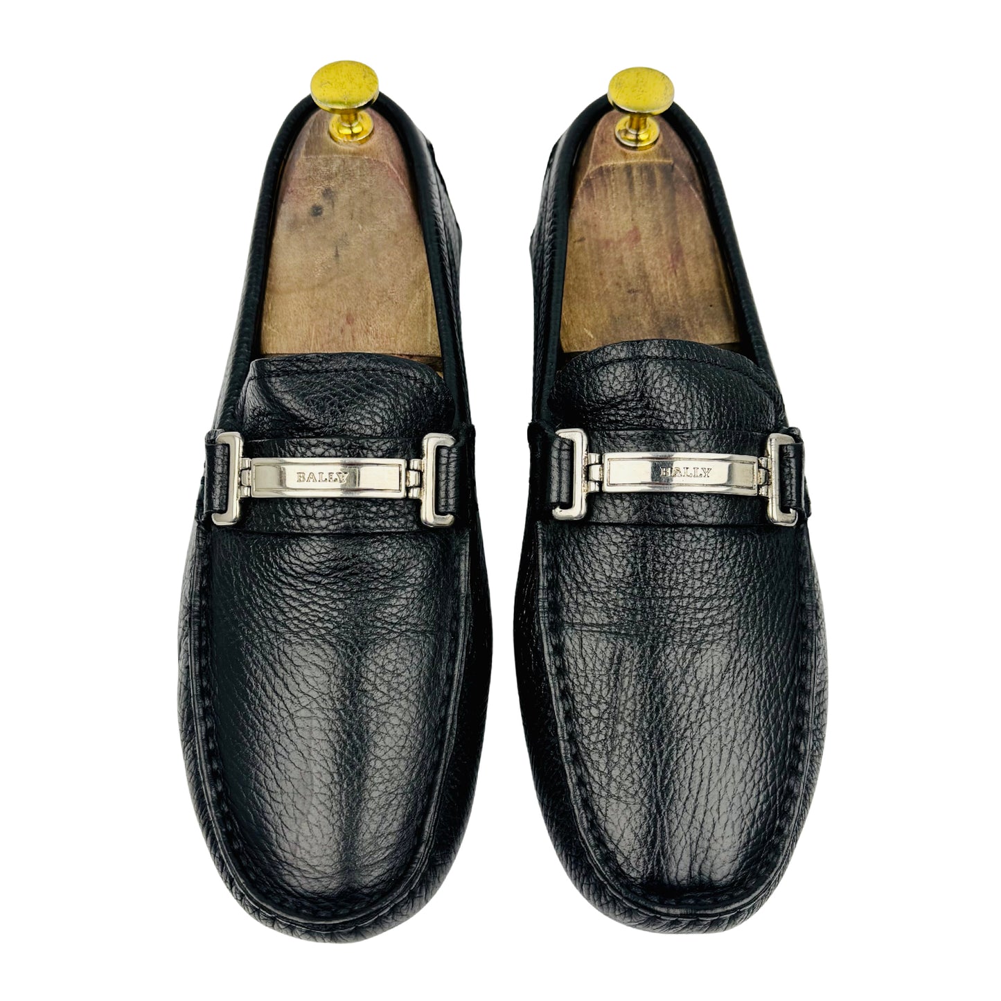 Bally Drulio Black Grained Leather Loafers (Size 42)