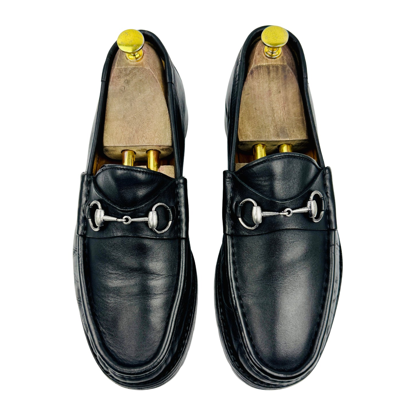 Gucci Men's Black Horsebit Loafers (Size 43.5)