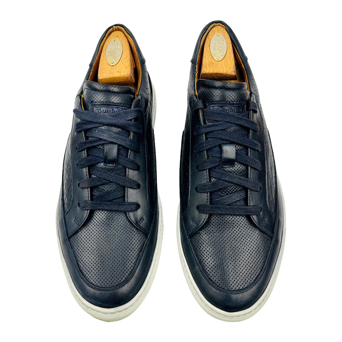 Baldinini Men's Navy Leather Low Top Sneakers (Size 42.5)