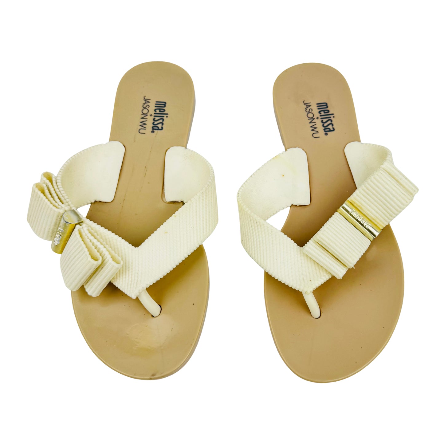 Melissa X Jason Wu Off-White Flip Flops (Size 36)