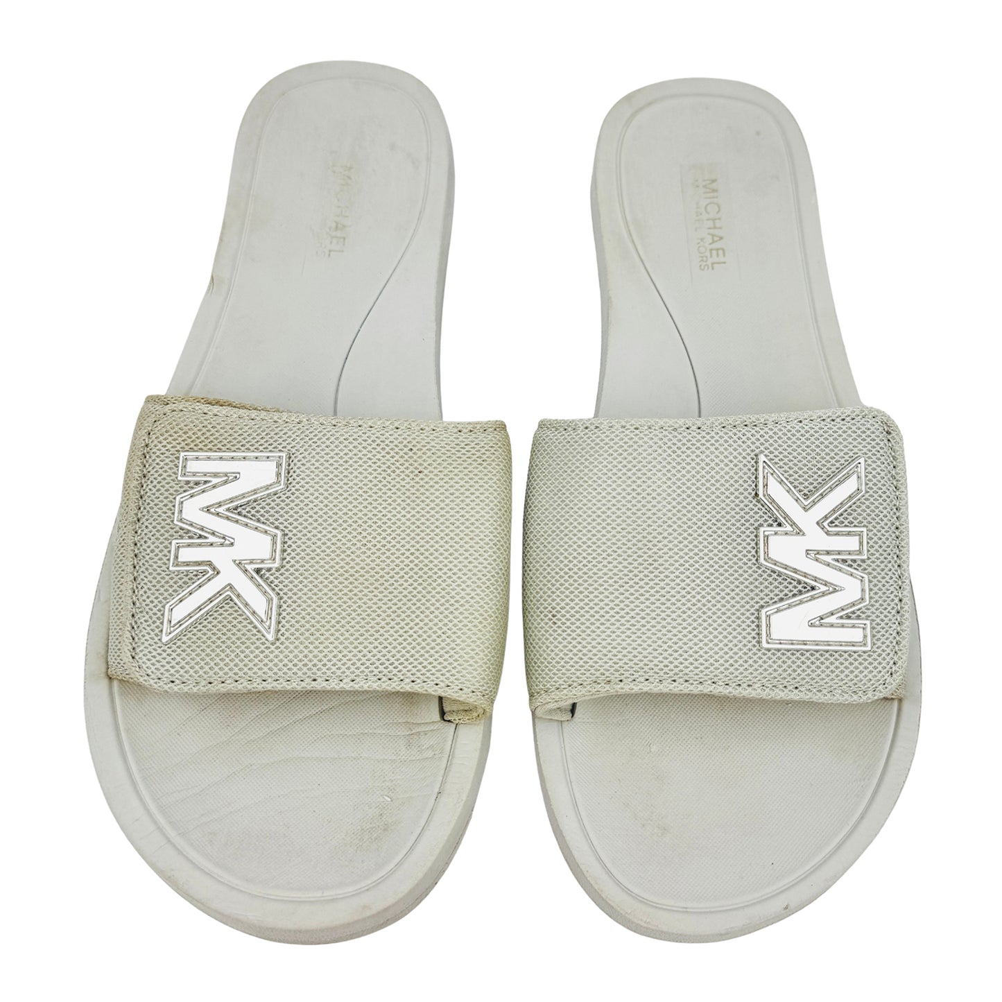 Michael Kors MK Logo Off-White Slides (Size 38/38.5)